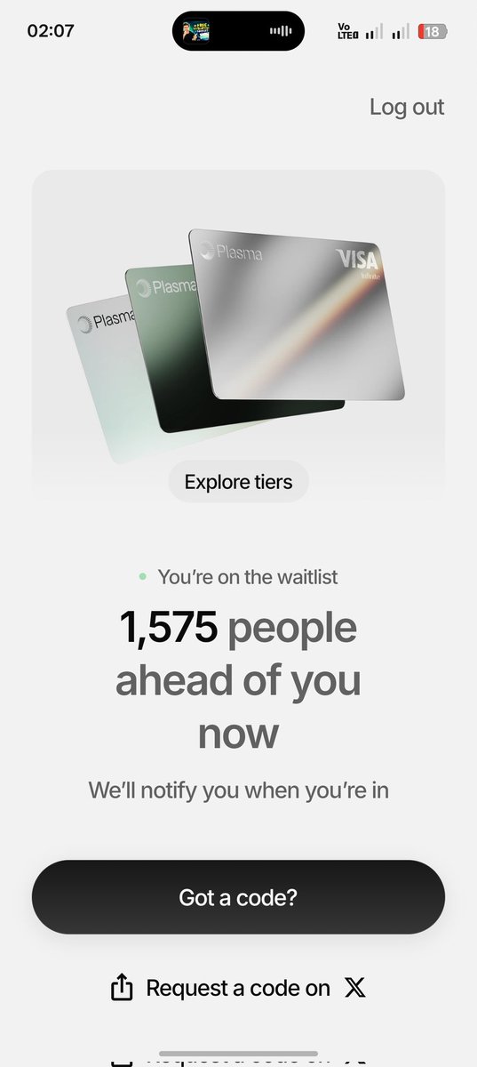 mkhasan22's tweet photo. I joined @Plasma One waitlist. Looking for an access code if anyone has one. https://t.co/Pxs9c4LwCm