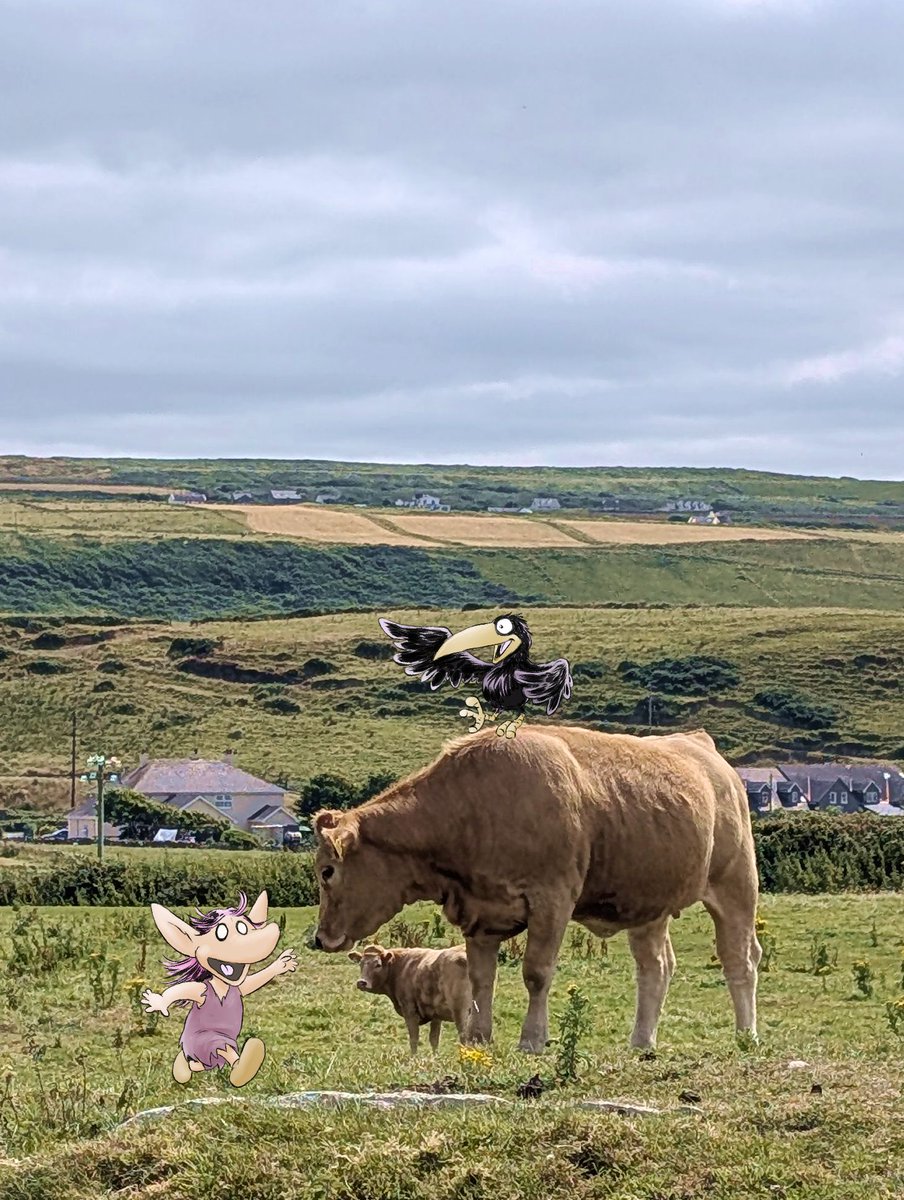 dogeatdoug's tweet photo. These field puppies were our neighbors while we stayed in Doolin. Stay tuned for a "Sophie goes to Ireland" comic coming soon exclusively in the newsletter. And yes, these cows will be in it, I had them sign waivers.
#Ireland #Doolin #Sophiecomics #Muckloon https://t.co/byPAAA3qsU