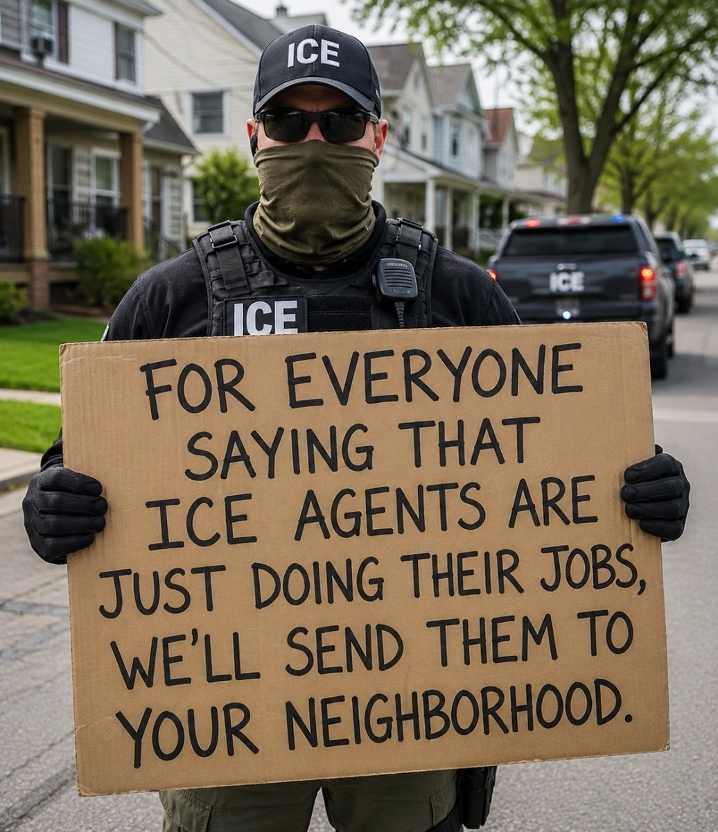 Jolie_Miller09's tweet photo. If ICE shows up in your neighborhood, it means the law finally reached you. https://t.co/CDXJWxUQSp