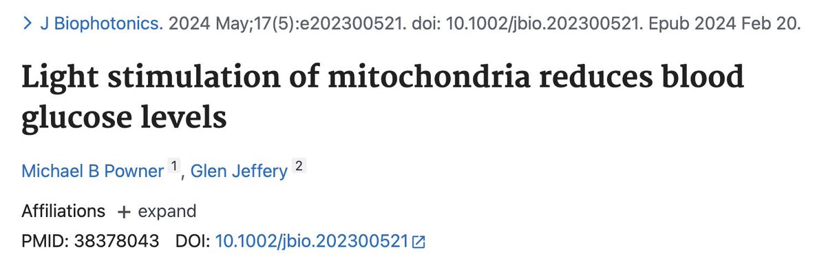 VitalSun_App's tweet photo. EAT ALL YOUR MEALS OUTSIDE: Red light from the sun blunts your blood sugar spike after a meal by 27%.

A study from Glen Jeffery's lab found that people exposed to 670 nm red light had a 27% lower glucose spike after eating, without changing the meal itself.

This works via your mitochondria, the tiny energy-producing engines inside almost every cell.

Red and near-infrared wavelengths can penetrate tissue and interact with cytochrome c oxidase, an enzyme embedded in the mitochondrial electron transport chain.

This enzyme helps your mitochondria convert oxygen and nutrients into ATP, the energy currency your cells use.

When these red wavelengths interact with it, they can alter how efficiently the electron transport chain operates, increasing ATP production and changing how efficiently cells handle glucose.

Red and near-infrared light can also affect the physical properties of mitochondrial membranes, making it easier for the machinery embedded in them to move electrons and carry out its job.

More efficient mitochondrial function means your cells are able to process incoming fuel more effectively.

So remember, where you eat is just as important as when or what you eat. EAT OUTSIDE!