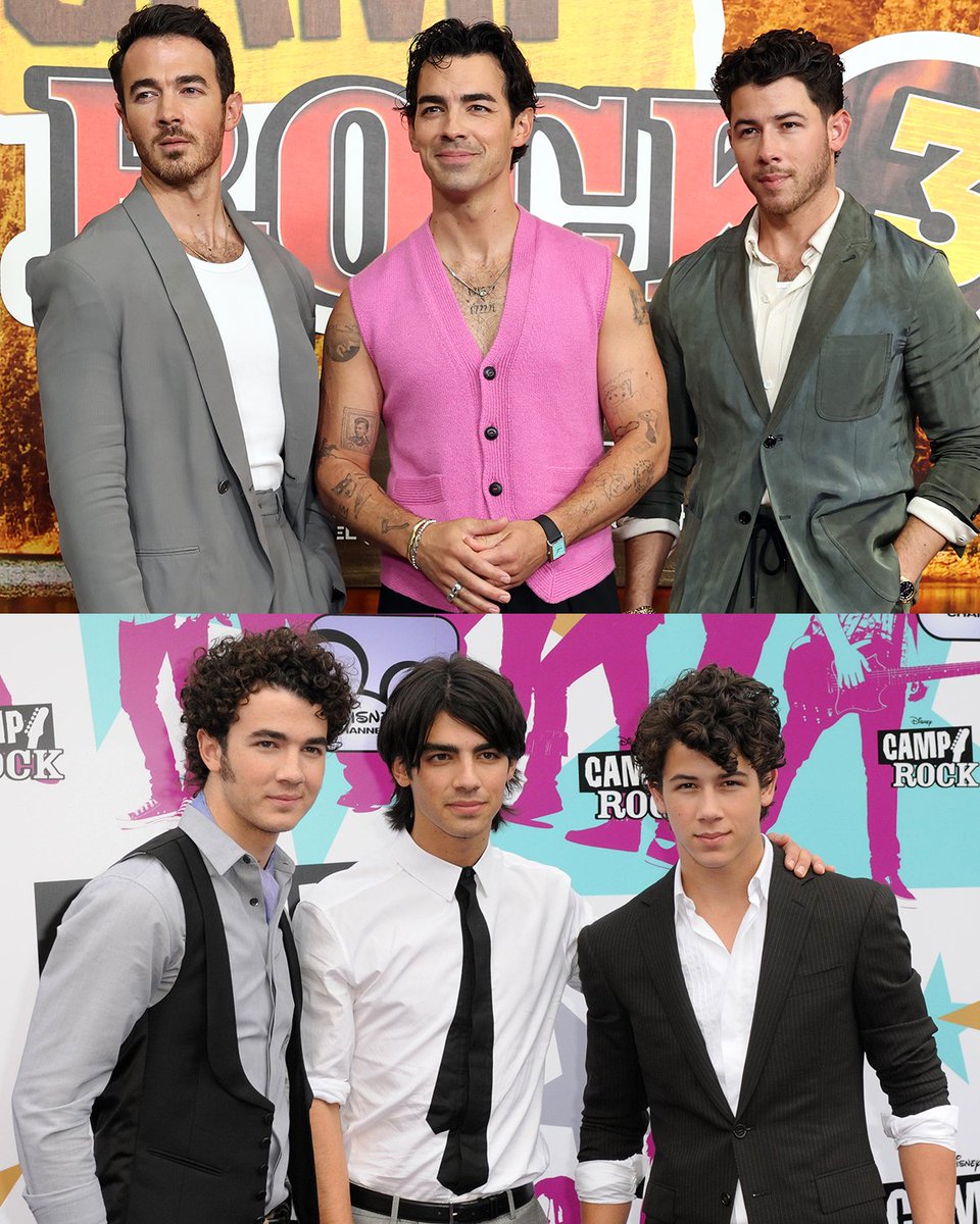 Variety's tweet photo. #CampRock then (2008) vs now (2026): The Jonas Brothers https://t.co/2kGimCqJD2