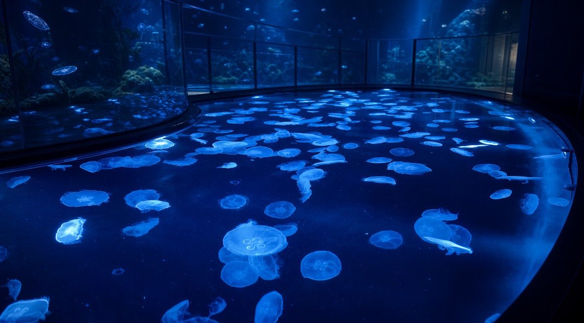 yasosuke's tweet photo. 今日は遅番なので、のんびりと出勤中です。
良き山の日をお過ごし下さい。

水族館にて🪼 https://t.co/oB4Cb6N8y6