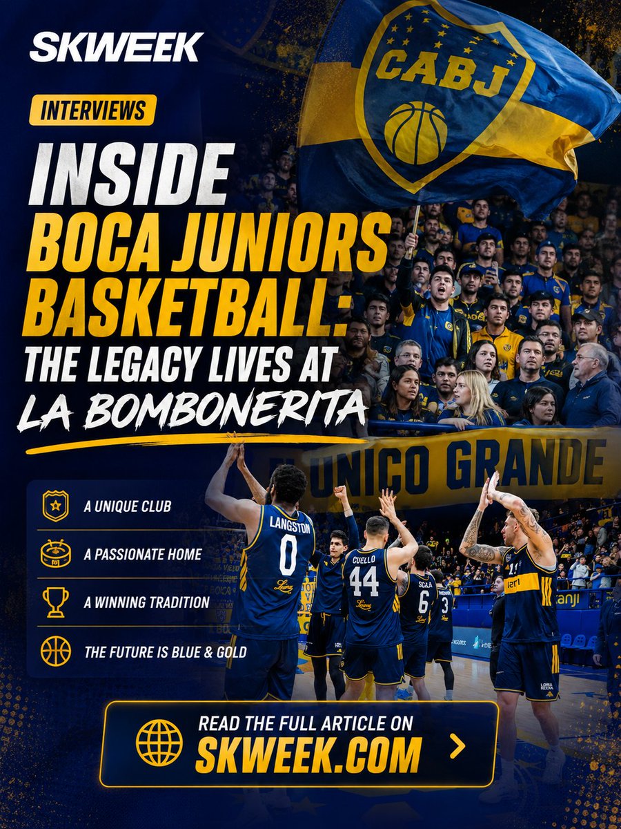 SkweekSports's tweet photo. 💙💛 What does it really mean to represent Boca Juniors Basketball?

Martín Leiva takes SKWEEK inside La Bombonerita to talk identity, pressure, winning culture and the unique bond with Boca’s supporters.

✍️ Giannis Stavroulakis

https://t.co/e8Brm5I0Wp

#BocaJuniors #SKWEEK https://t.co/K6fyVhB4co