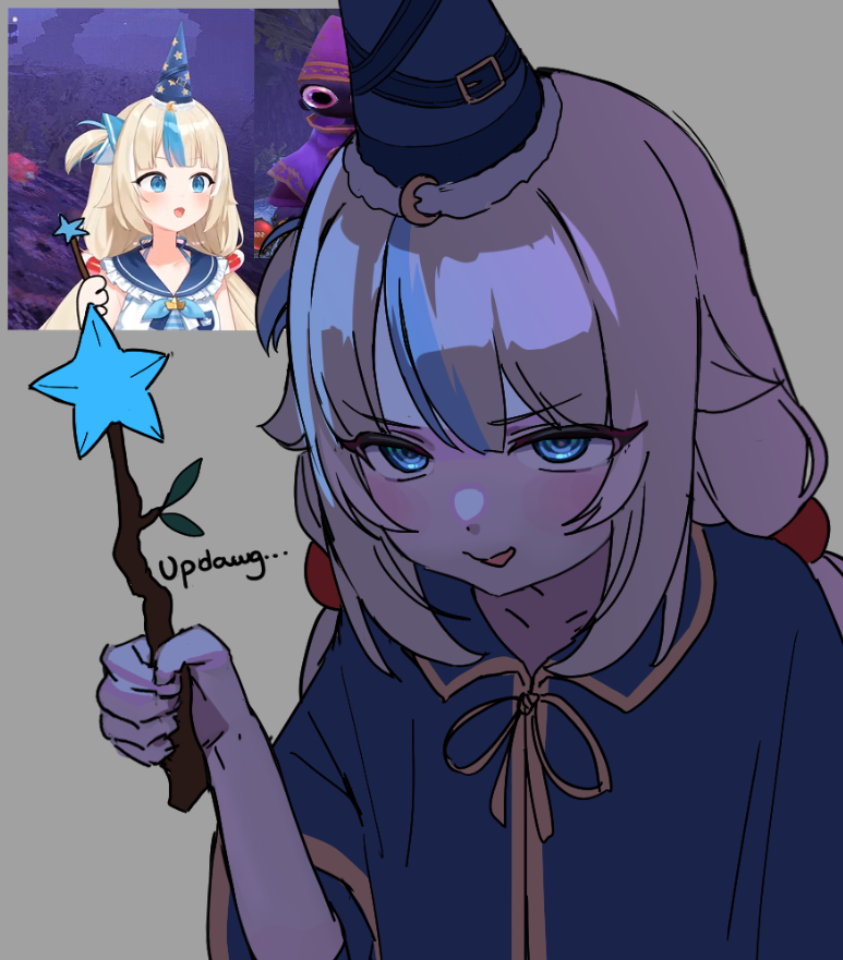 Pikopam's tweet photo. #Sabart 
drew this while watching her last stream 😢 https://t.co/VVgcDmerLM