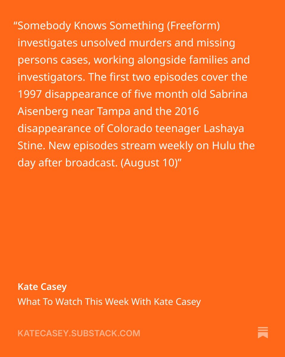 KateCasey's tweet photo. Here is a great true crime series to watch this week: https://t.co/DUyQ55YgZT #podcast #whattowatch https://t.co/GBMZStLjN1