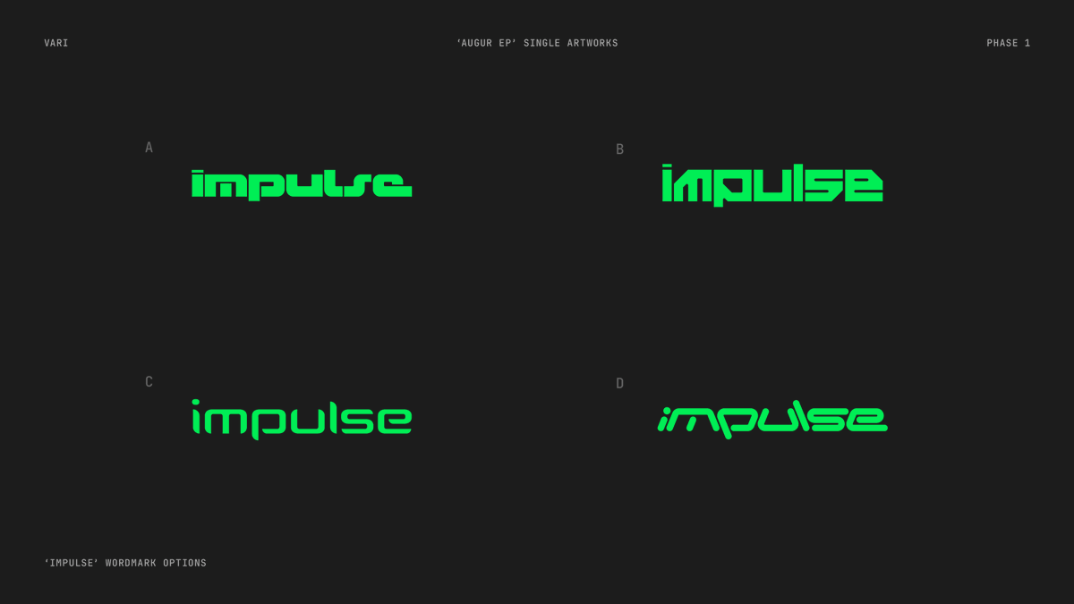 OmarSacca's tweet photo. 'Impulse' - Wordmark for @VARI_MUSIC [2026]
Designed by Omar Sacca a.k.a. ortho* https://t.co/BiNDSpBgiD
