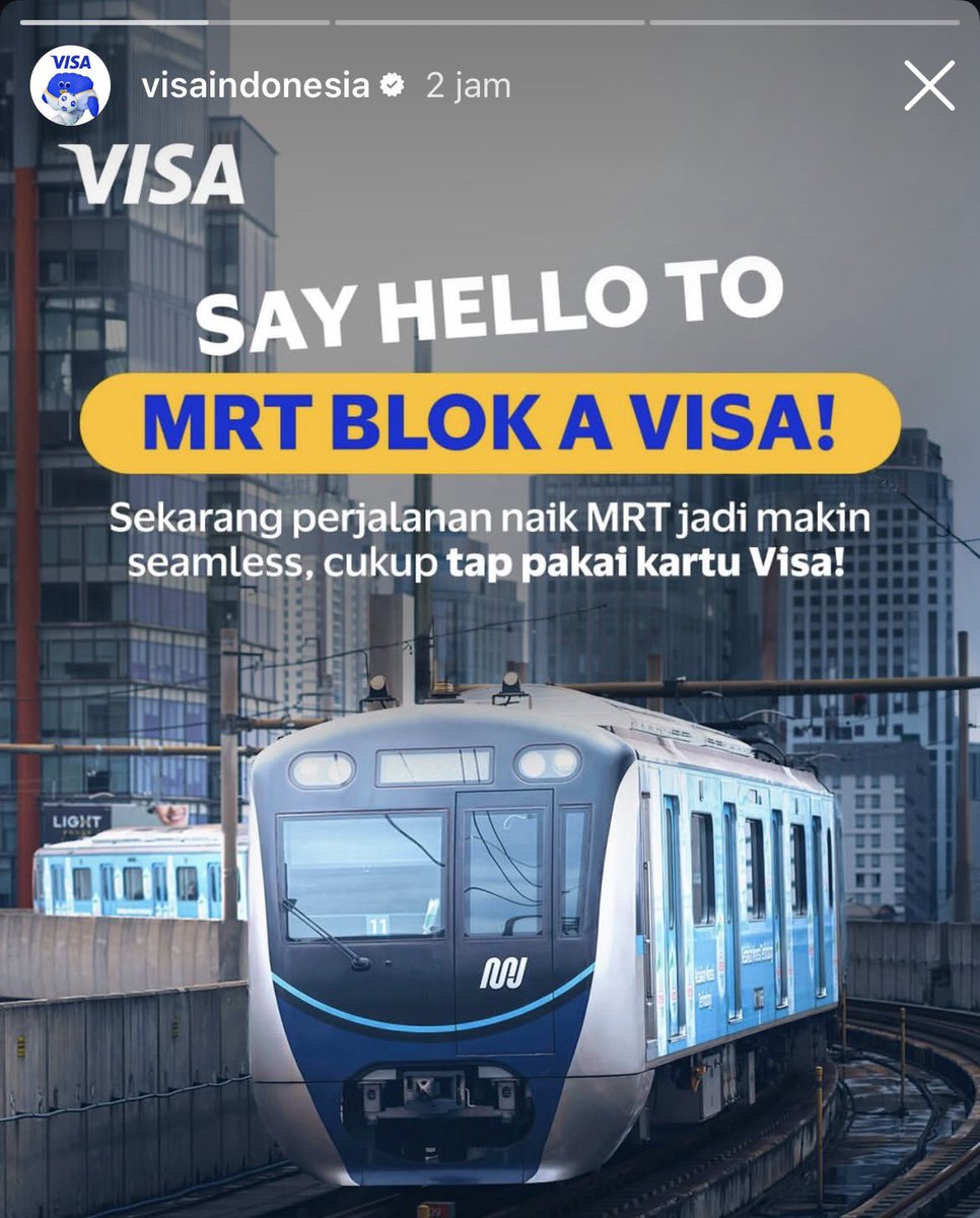 TfJakarta's tweet photo. Say Hello to:

🚇Stasiun MRT Blok A Visa! 🥳

https://t.co/q8psTYwCzm

^g