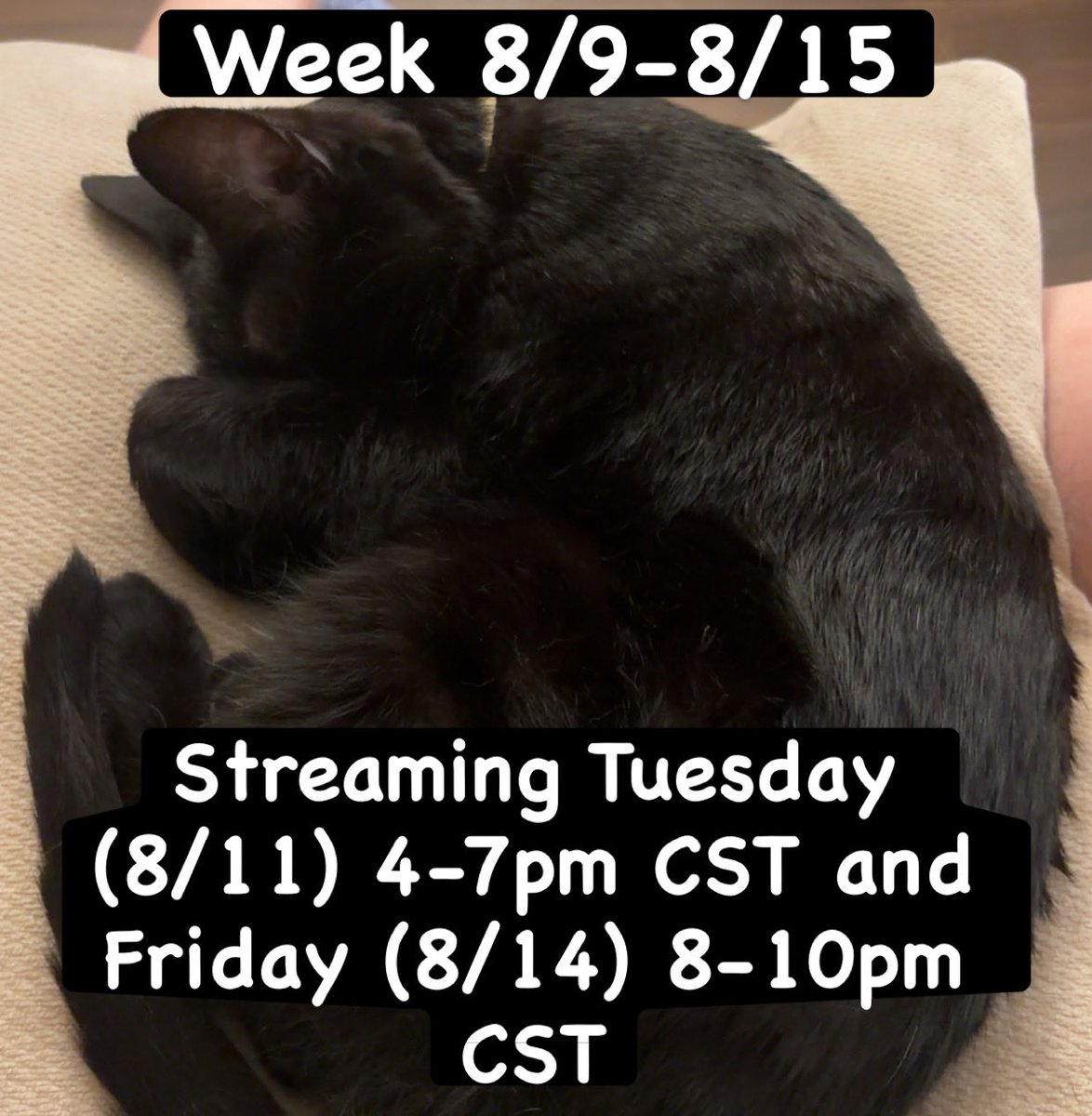 Say_CheckNate's tweet photo. Weird week! I’ll stream:
Tuesday, August 11th from 4-7pm CST
-and-
Friday, August 14th from 8-10pm CST https://t.co/Posolkprfi