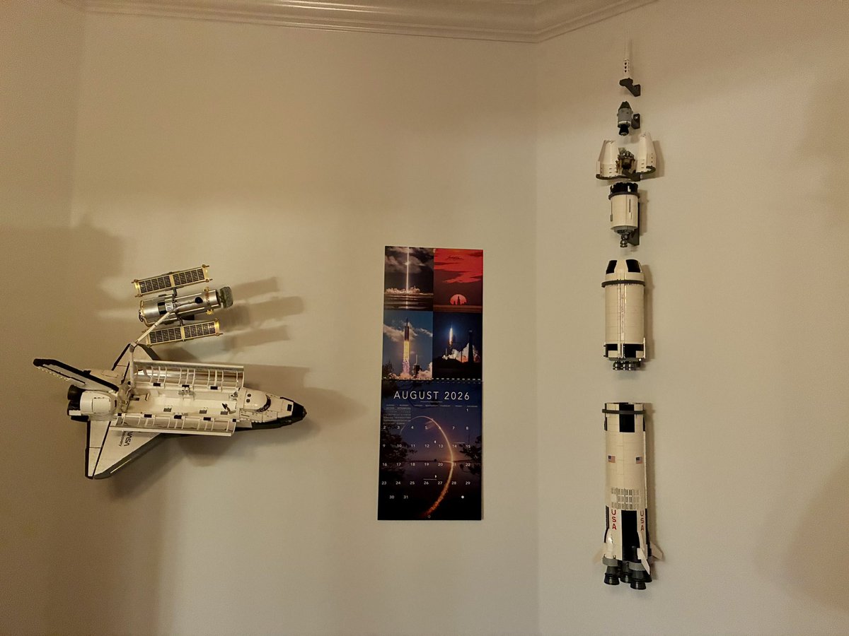 spaceguy87's tweet photo. Finally figured out what belonged between the new Lego mountings on this wall @TrevorMahlmann https://t.co/76c3A37ahn