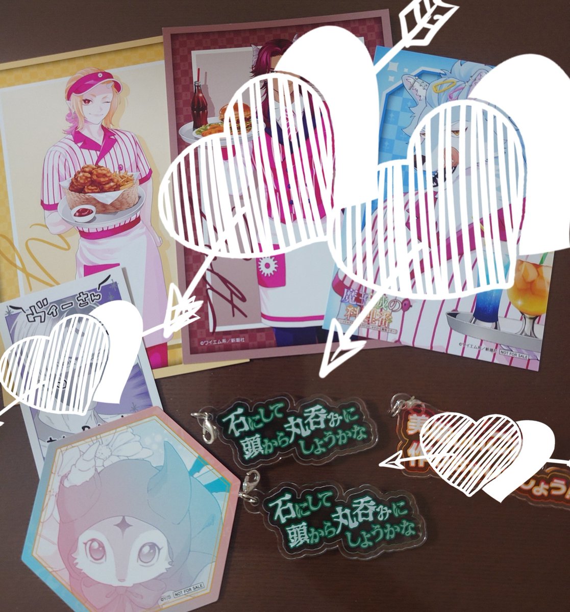 riona2_tw's tweet photo. スタンプ押してる物はお譲り先決まりました！
引き続き購入特典のユンとセリフチャームのビネガル、コースターのお譲り先は募集中です🙆

ヴィーのセリフチャームはまだ求めておりますが、お譲りだけでも大丈夫なのでお気軽にお声がけください〜！ https://t.co/FxbkoNGy8m