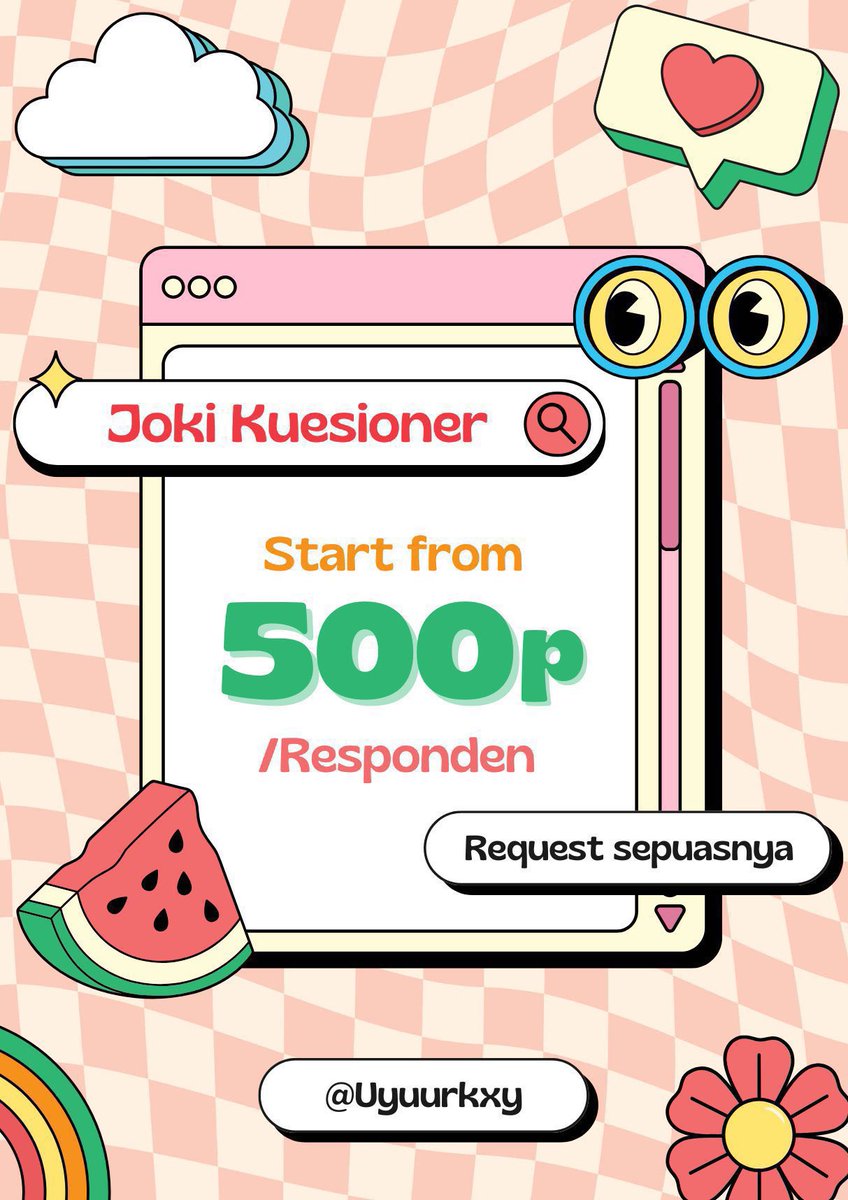Uyuurkxy's tweet photo. Jasa isi Kuesioner Termurah!!
sudah dilengkapi dengan hasil uji lengkap bisa di spss atau smartpls, start 500p/resp aja😊🙏
#zonauang #butuhresponden #kuesioner #skripsi https://t.co/ilQdWrAGjc