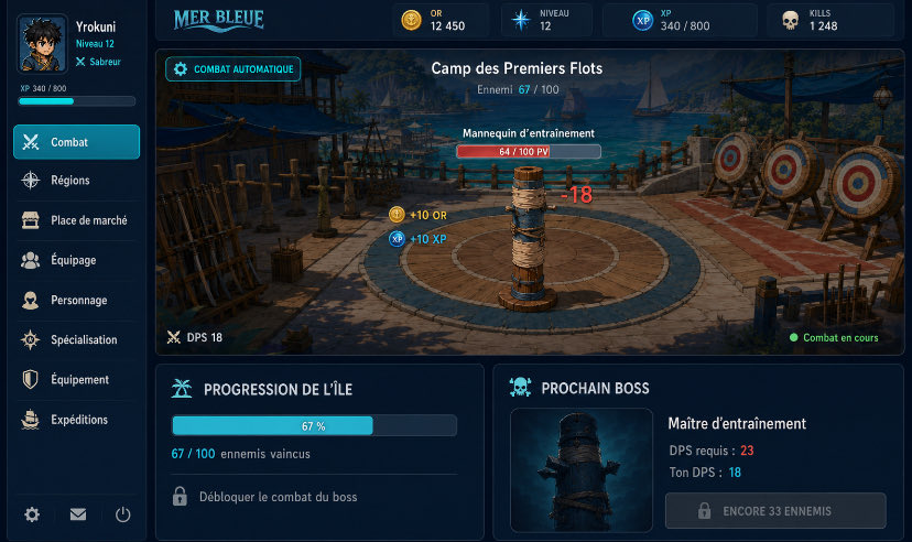Merbleuelejeu's tweet photo. 🏴‍☠️ Mer Bleue ouvre ses portes !

C’est la toute première version de mon RPG idle sur navigateur. Le jeu est encore jeune et j’ai besoin de vos retours pour construire la suite.

Testez-le et dites-moi ce que vous en pensez 👇
🔗 https://t.co/BqLlEVmY7r

#JeuIndé #IndieGame #RPG https://t.co/3RlUt79taY