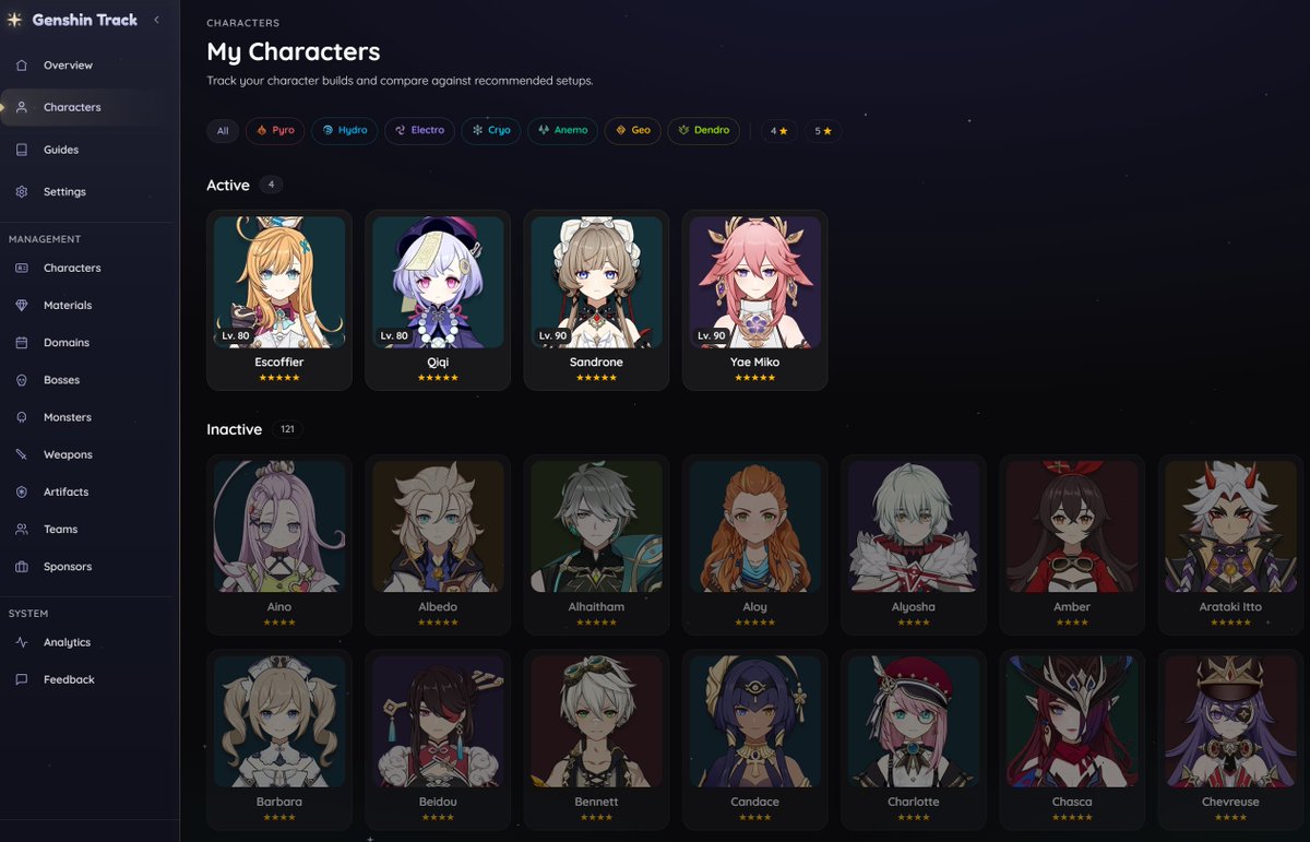 Doro44's tweet photo. I’ve been working on something for a while now and it’s finally almost ready 🙂

I wanted a website that helped new or casual Genshin players learn to build characters simple and easy and letting you track your builds too.

So… I made it.

My Genshin Tracker launches THIS FRIDAY.

Pre-register here: https://t.co/fqZYlVhlxj