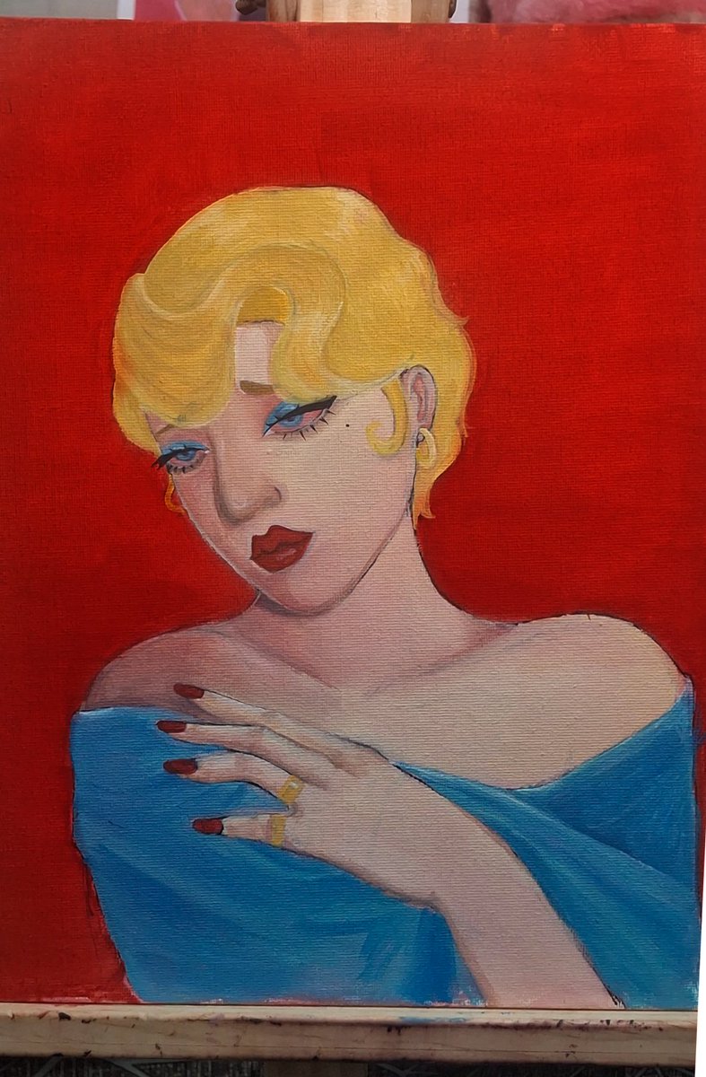 crayon_cat_'s tweet photo. On sale - "Blonde"
26 ×32 cm 
Gouache on canvas https://t.co/QUBHaBJzNt