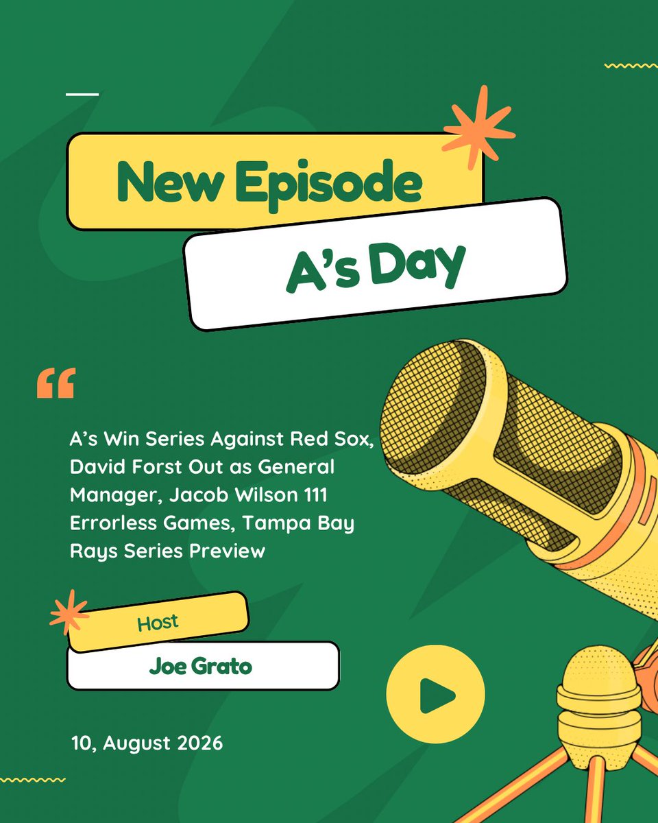 AsDayBaseball's tweet photo. New episode of A’s Day is out now! #Athletics 

https://t.co/WBsrJkzq8n https://t.co/Un6DlVFC8Q