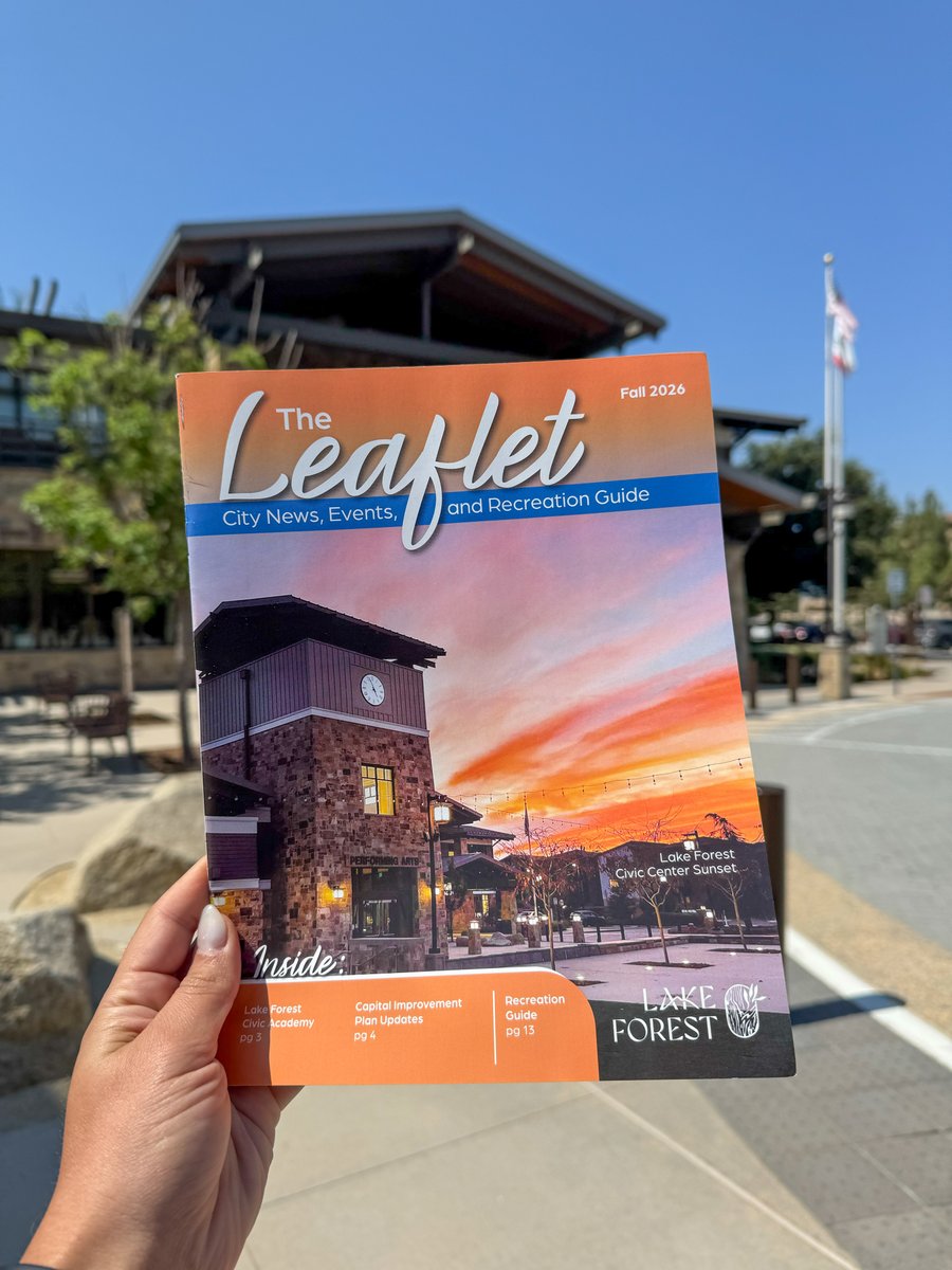LakeForestCA's tweet photo. Fall programs are right around the corner, and resident registration is officially open. Nonresident registration opens August 11.

Still waiting for your Fall Leaflet to arrive in the mail? Stop by a City facility to pick up a copy or visit  https://t.co/0eH2VpqjfL. https://t.co/S7hBKAxDzE