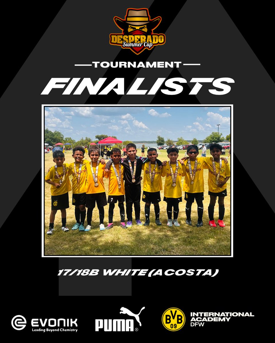 BVBIADFW's tweet photo. Congratulations to BVBIA DFW 17/18B White and to Coach Acosta! 🔥

They brought the heat at the Desperado Cup, going 3-0 in pool play and battling their way to the finals! 🏆

This group is growing fast, and making noise! 💪🖤💛

#hejabvb #bvbiadfw https://t.co/A6Fq6DmLSZ