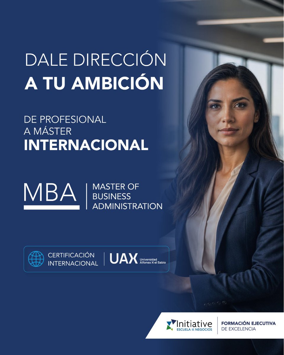 initiativepy's tweet photo. Tenés ambición, tenés experiencia, ¿Y ahora?

Ahí es donde entra el MBA. Dejás de ejecutar y empezás a dirigir con estrategia, liderazgo, y certificación internacional de la UAX Top #2 según Forbes.

📱Para más info comunicate con nosotros al WhatsApp (0984) 729000 https://t.co/QIRhebqJdh