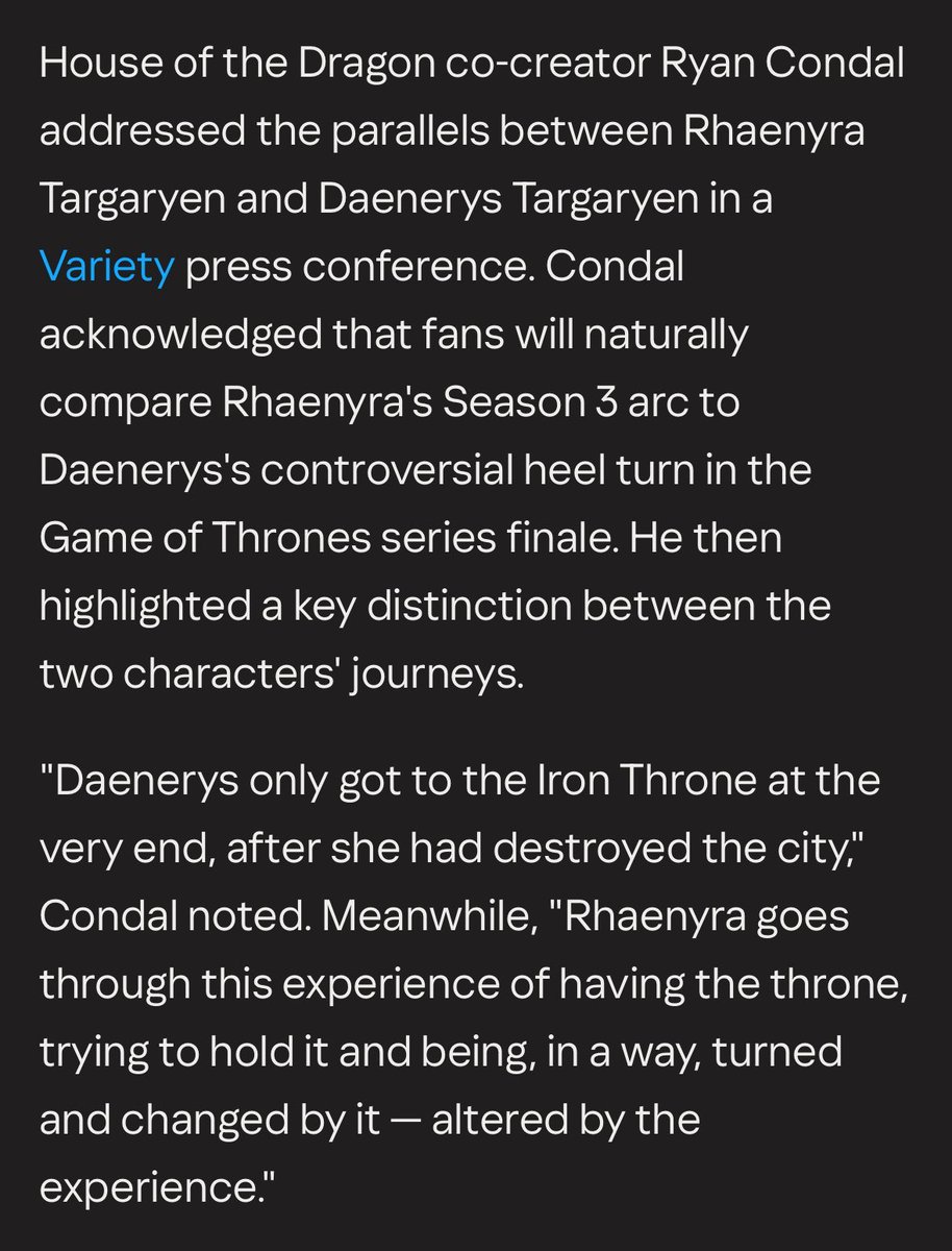 ace_pencil's tweet photo. I said it before but the writing of Hotd is the product of someone who looked at Dany’s ending in GOT and thought the only problem was her final villain arc wasn’t developed enough, rather than the inherent misogyny in making her the final villain in the first place https://t.co/gusqnao817