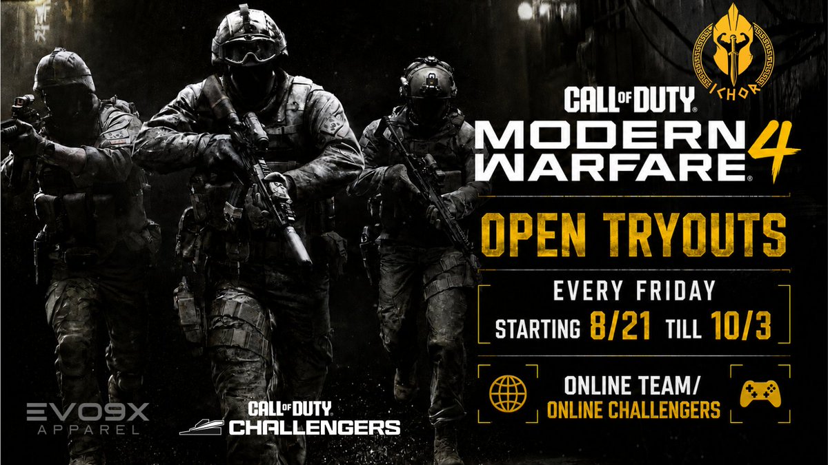 Ichor_GG's tweet photo. Join ICHOR as an online only team for #MW4! 
Online leagues 
Online tournaments
Pro coaching 
And all Online Challengers 
DM us today to tryout!
#callofduty #COD #tryouts https://t.co/sRfCnNGWxr