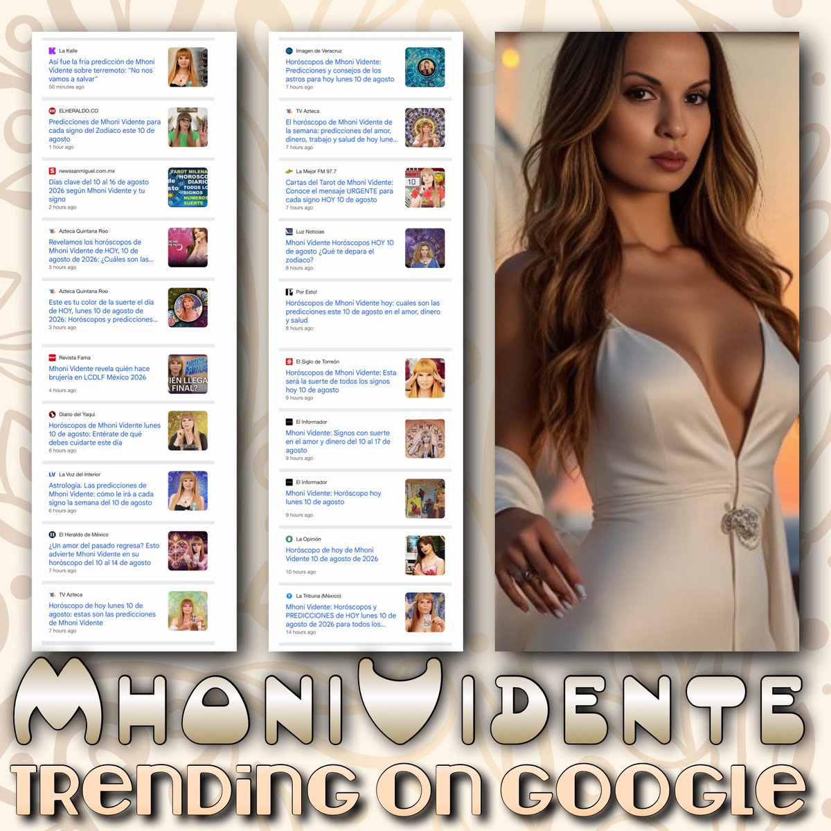 Veronic21128303's tweet photo. Mhoniiii @mhonividente Lunes de TT Tendencia Total en #GOOGLE los #ArticulosPoulares. @google #PopularArticles y #Redes
con tus Predicciones y Horoscopos!
Mas de 20 notas circuando en Google y #Redes !
Ya tembló en #Colombia , cuando será el Proximo sismo en #Mexico ?
Brujeria en #LCDLF ?? Quien? Para que? Funcionó? #Mhoni te lo dice!
Mhoni Vidente sobre terremoto: "No nos vamos a salvar"
Y Los Horoscopos diario y los Horoscopos Semenales! Completamente Virales!
Feicidades Mhonii! Èxito Total!!#HoroscpesbyMhoni @ClubMhoniFan