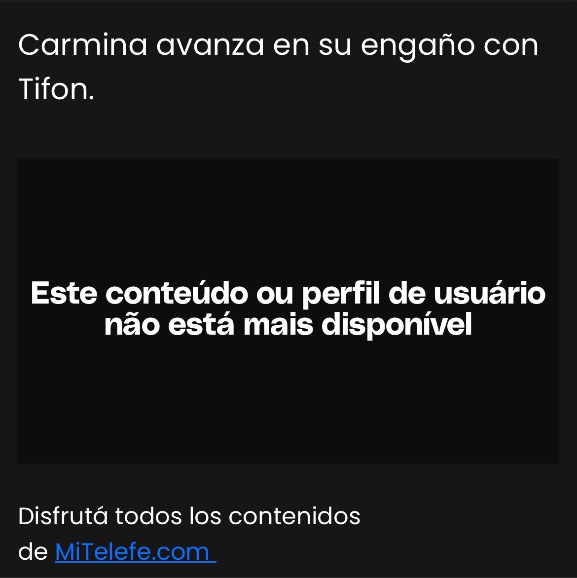 InfoACaverna's tweet photo. @telefe Por favor, publiquen correctamente el capítulo 3 de Avenida Brasil en su sitio web. https://t.co/iMBlLvpyXx