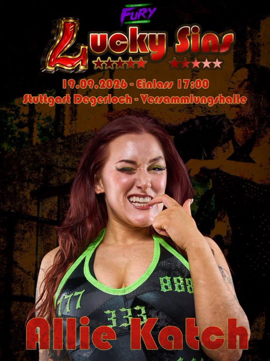 AllieKATCH's tweet photo. 🚨DEBUT ALERT🚨 

wrestling in the Netherlands for the 111st time!

euro tour is gonna be so much fun &amp; I can’t wait to unlock the other dates with yall 😏

19.9 @FURY_AWPW 🇩🇪
20.9 ?
25.9 @pwhwrestling 🇳🇱
26.9 @TNTExtremeWres 🏴󠁧󠁢󠁥󠁮󠁧󠁿
27.9 ?

available 21-24.09 
email 444 inquiries 💕 https://t.co/0zuIjF3doe