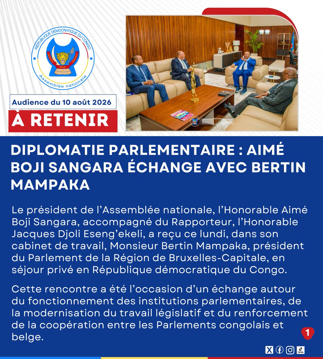 PETERKAPENGA1's tweet photo. DIPLOMATIE PARLEMENTAIRE : AIMÉ BOJI SANGARA ÉCHANGE AVEC BERTIN MAMPAKA
-Visuel https://t.co/gZ8yDD2UyR
