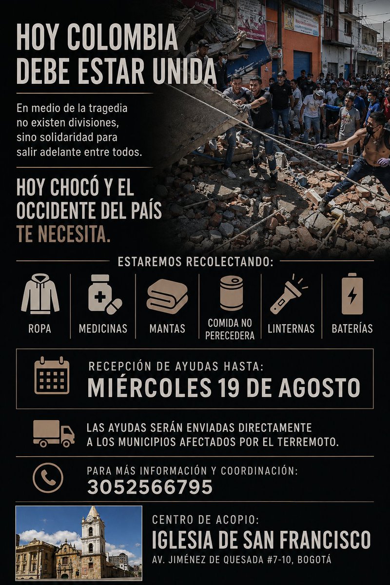 DefiendeColomb's tweet photo. Nos unimos a esta campaña de solidaridad con los municipios más afectados del occidente del País. En estos momentos lo importante es ayudar y darnos la mano. Señalar y buscar responsables es de necios!
Gracias por compartir la información. https://t.co/4KgKYgnO9f