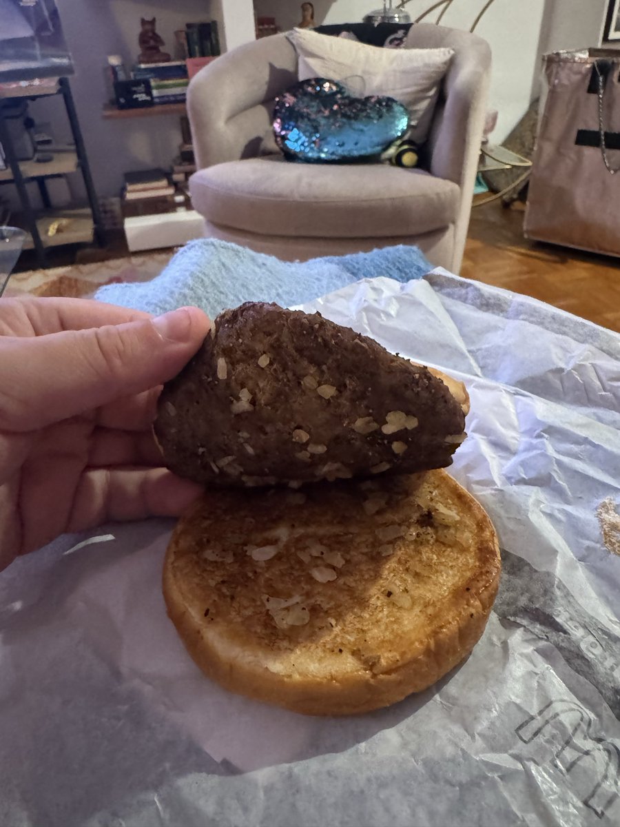 danhorski's tweet photo. @McDonalds you call this double cheeseburger? 🤦 https://t.co/JTv0IH1jb7