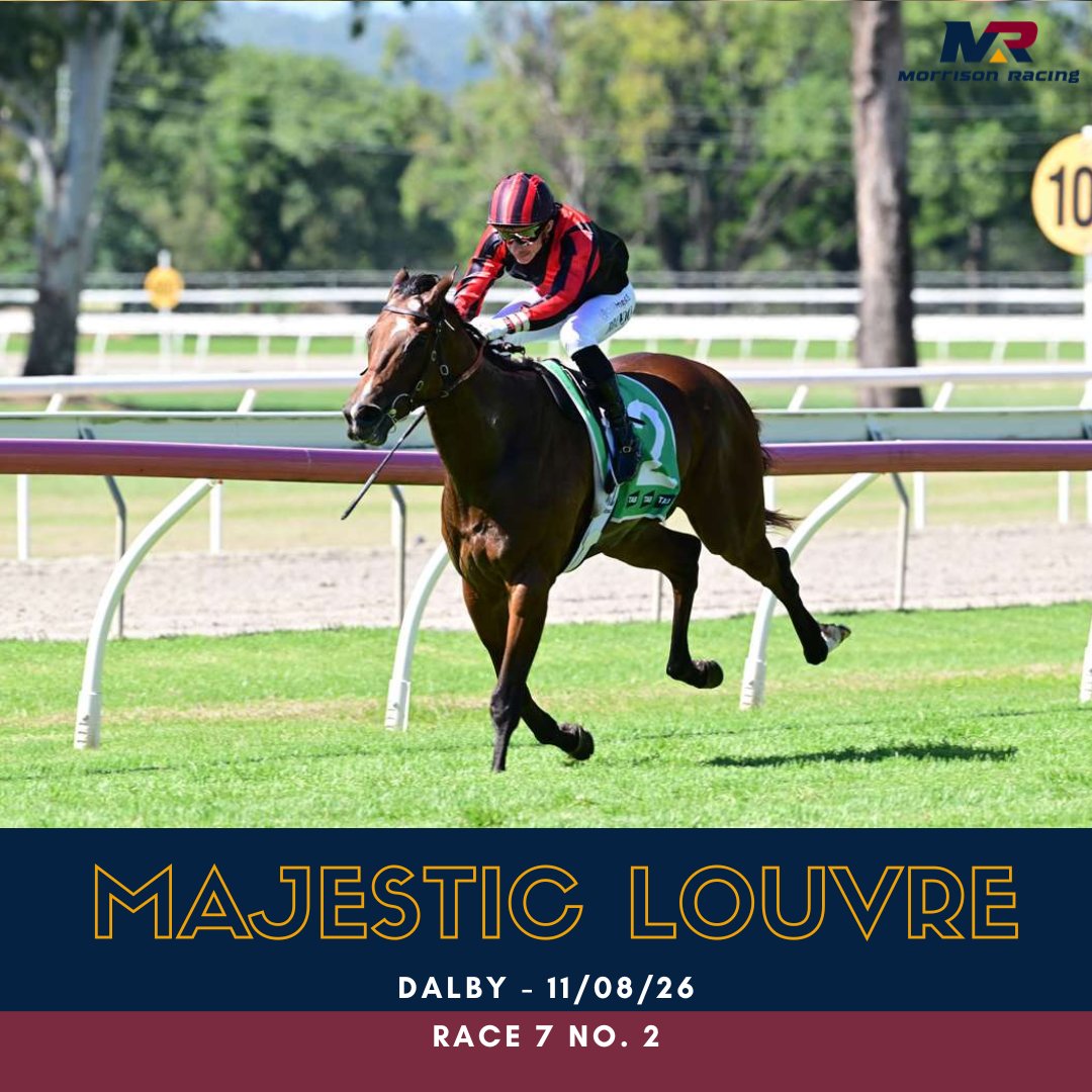 mmorrisonracing's tweet photo. ⚫🔴 MAJESTIC LOUVRE is on the quick back-up at Dalby 

🥈 The 5YO just got nabbed late last time so we're hoping he can go 1 better today

Good luck to the team at Dovedeen 🕊️ https://t.co/ZIqFHo4FEq