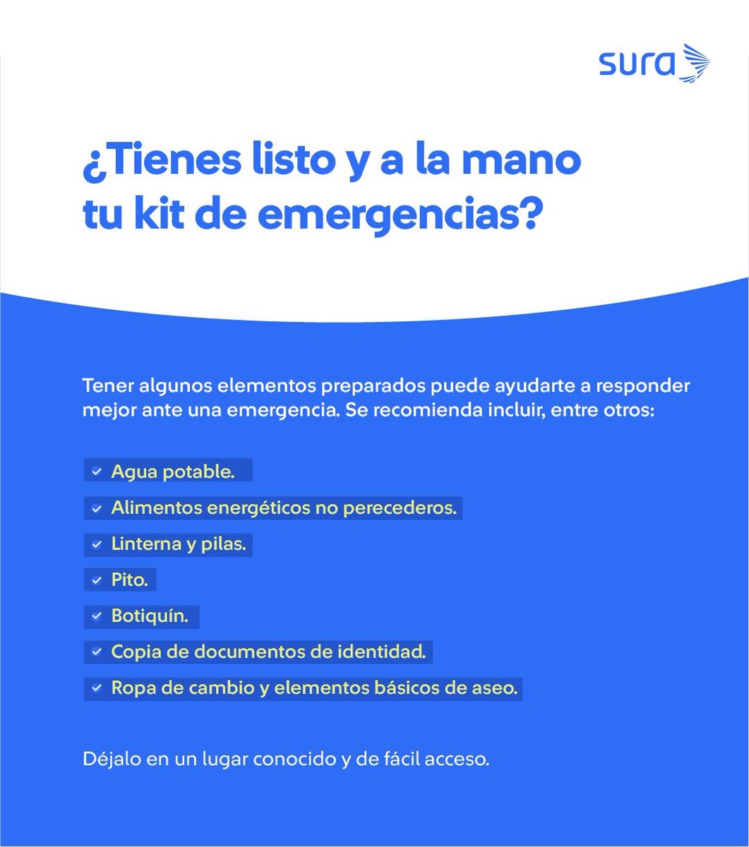 SegurosSURAcol's tweet photo. Ten en cuenta estas recomendaciones ante un sismo 🧐 

Los sismos pueden presentarse en cualquier momento. Prepararnos con anticipación y saber cómo actuar durante y después de un sismo nos ayuda a protegernos y cuidar a quienes nos rodean. 💙 https://t.co/a9tyDTdhsj