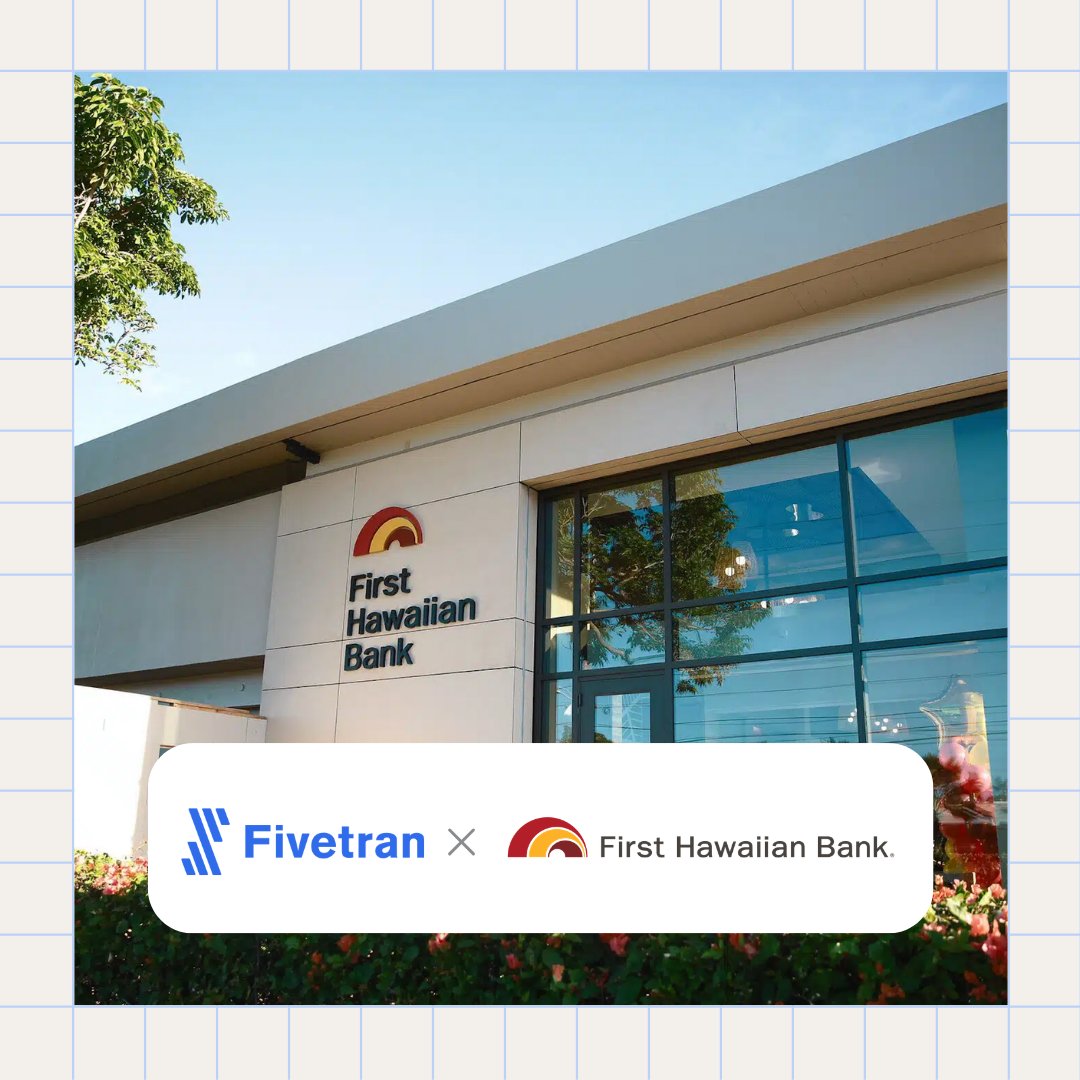 fivetran's tweet photo. First Hawaiian Bank, Hawaii’s oldest and largest financial institution, modernized its data and analytics foundation with Fivetran to deliver faster insights, self-service reporting, and a unified customer view.

Read more https://t.co/FSJ0KkN1mf https://t.co/n4Kg8IsgZS
