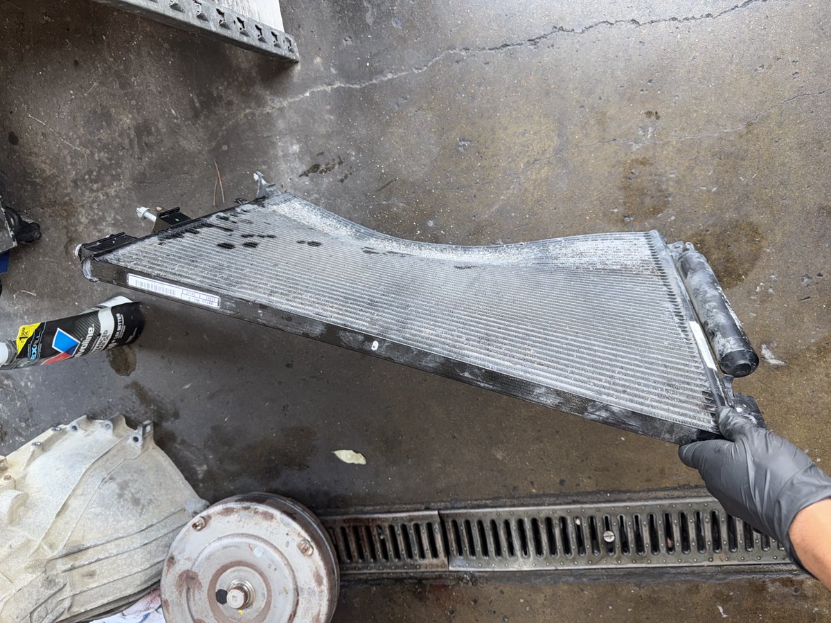 CardocAutoBCS's tweet photo. Raccoon vs. Car.. the raccoon didn't win, but neither did the front end!😅
After losing the bumper &amp; damaging the A/C &amp; Cooling system, we had to replace the condenser, radiator, &amp; AC lines. 
📞979-693-8575
🗓️https://t.co/GayOcKbwO2
#ASECertified #CollisionDamage #HonestAnswers https://t.co/x5c2FQ5v5v