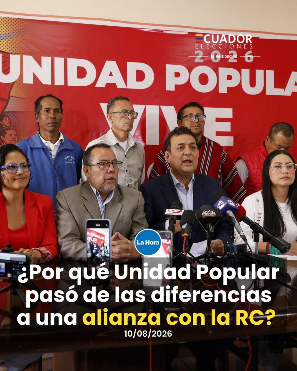 lahoraecuador's tweet photo. #SiTeLoPerdiste | Revolución Ciudadana no puede presentar candidatos propios en las elecciones seccionales de noviembre de 2026 🗳️. Por ello, se alió con otros partidos, como Unidad Popular, para inscribir a sus candidatos ✍🏻. Conoce más 👉 https://t.co/KNY2oZTgYm https://t.co/z2GLwaEalx