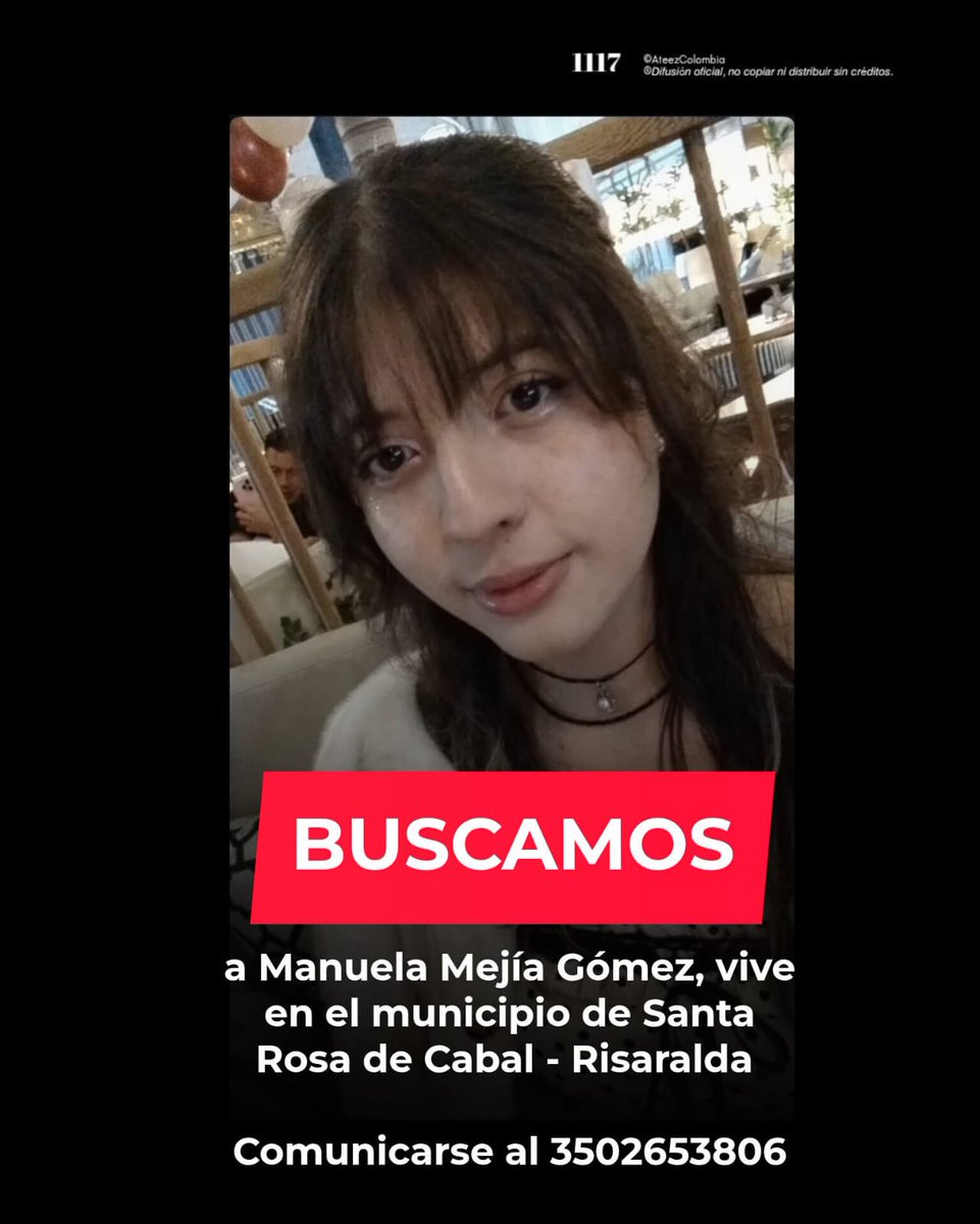 vantecosmicx's tweet photo. Por favor ayúdanos difundir!!!

Para encontrar a Manuela en Santa Rosa de cabal Risaralda https://t.co/hNdBtuKTAk