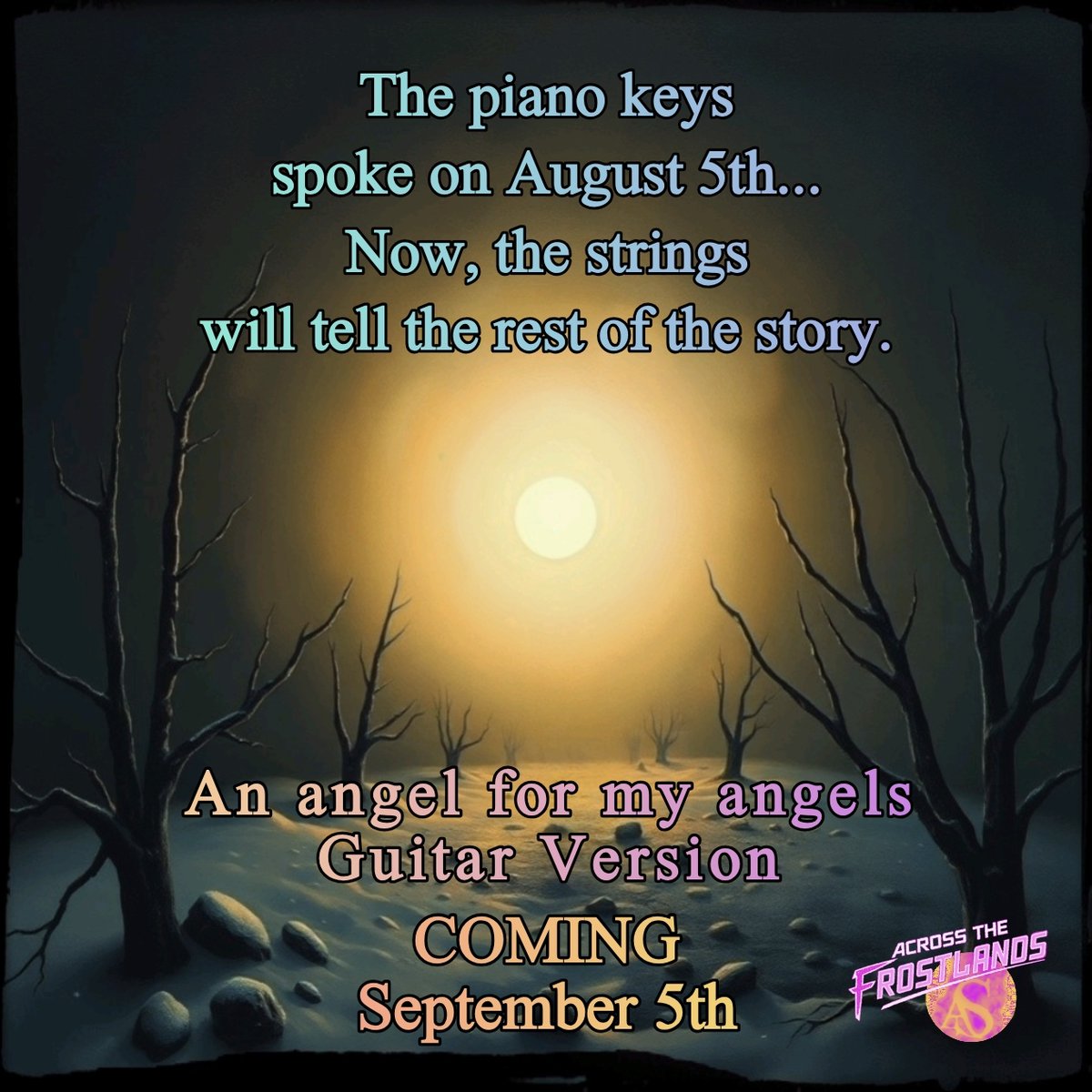 AcrossFrostlan's tweet photo. PIANO KEYS SPOKE, NOW GUITAR STRINGS ANSWER ๐น๐ธ
On Sept 5th, the raw Acoustic Guitar Version of my anti-war single drops, inspired by @ThisMode . Pre-save this protective sanctuary from the system storm today. L(o)nk in the KarmaMents! ๐#AcrossTheFrostlands #Respect #Peace https://t.co/vR2ouSBMXu