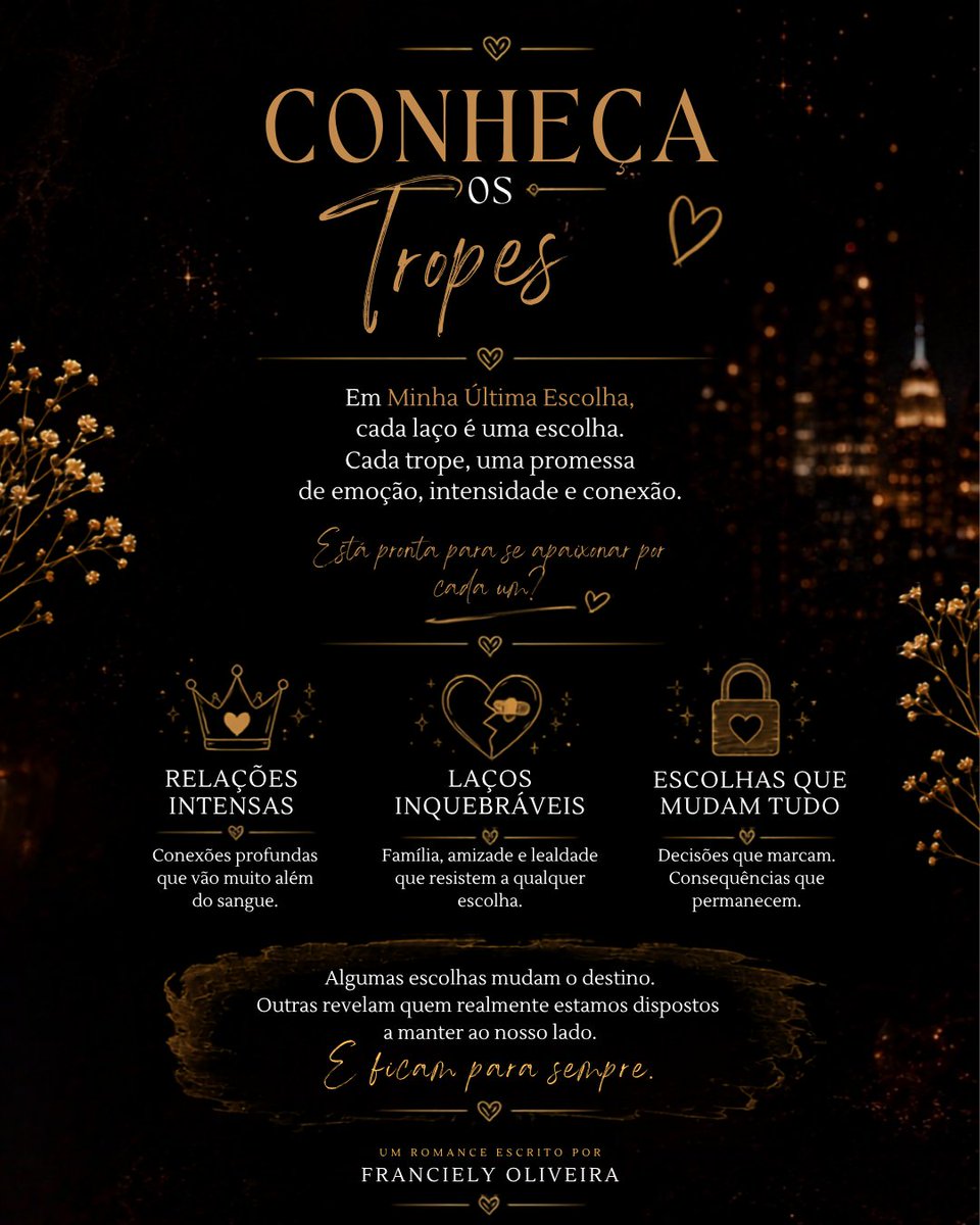 hillary01545019's tweet photo. ✨ Conheça os tropes de Minha Última Escolha da autora @franescrita ✨

Tem fake dating, age gap, found family, acordo nada convencional e muito mais… 👀❤️‍🔥 https://t.co/DK6tpEFwJ9