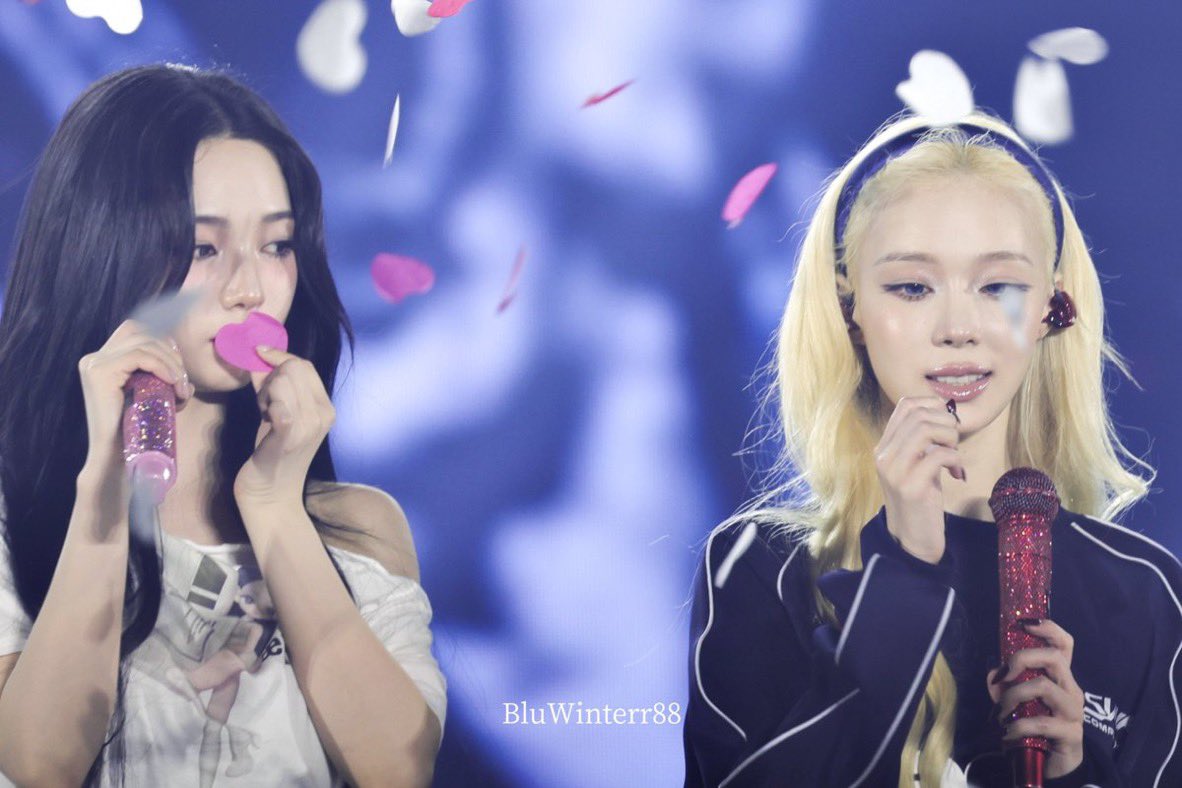 jiminxminjeong's tweet photo. with confetti hearts falling around them too 🙂‍↔️ https://t.co/mDpWKrtg91