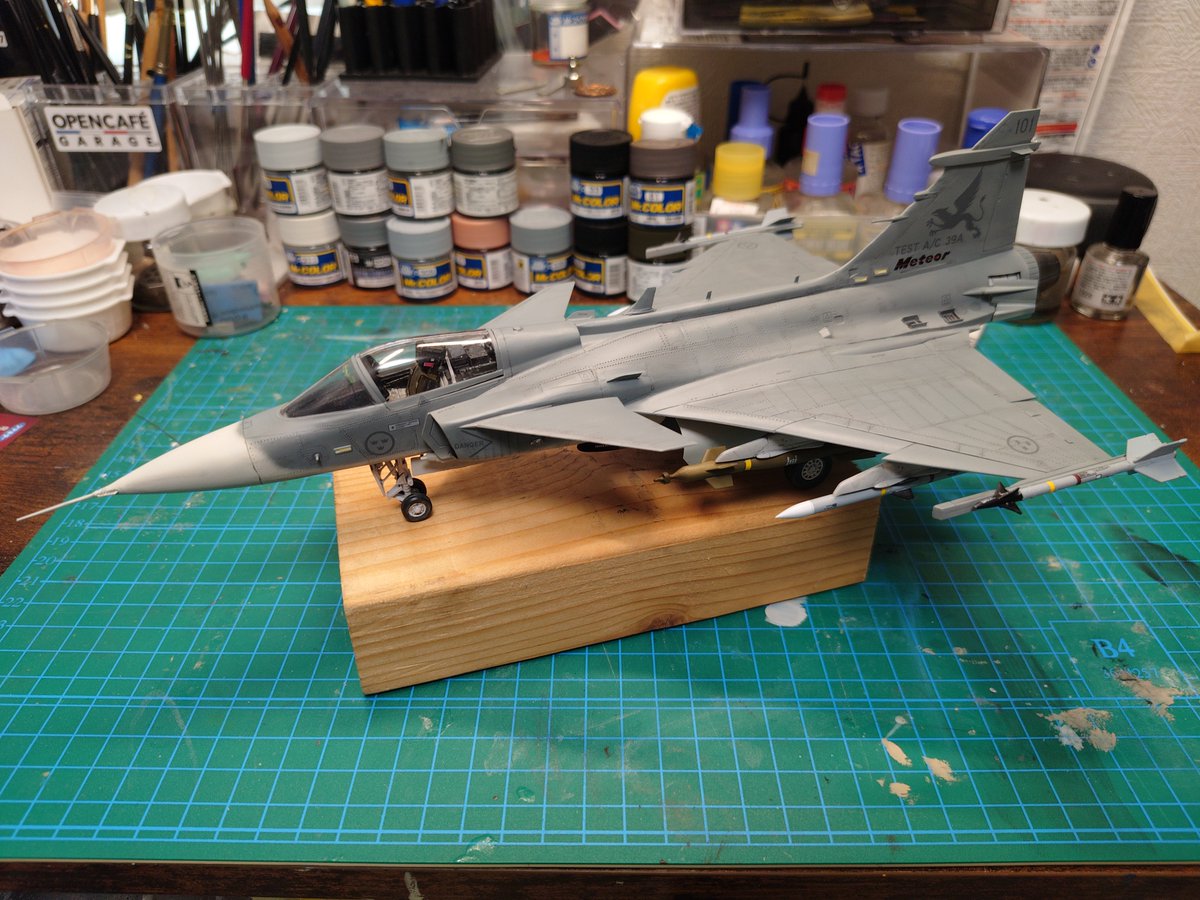 digichocola's tweet photo. kittyHawk1/48グリペン完成
私には難易度の高いプラモでしたがよい経験になりました

＃プラモ
＃戦闘機
＃グリペン
＃完成できた https://t.co/pOBCiS6EpR