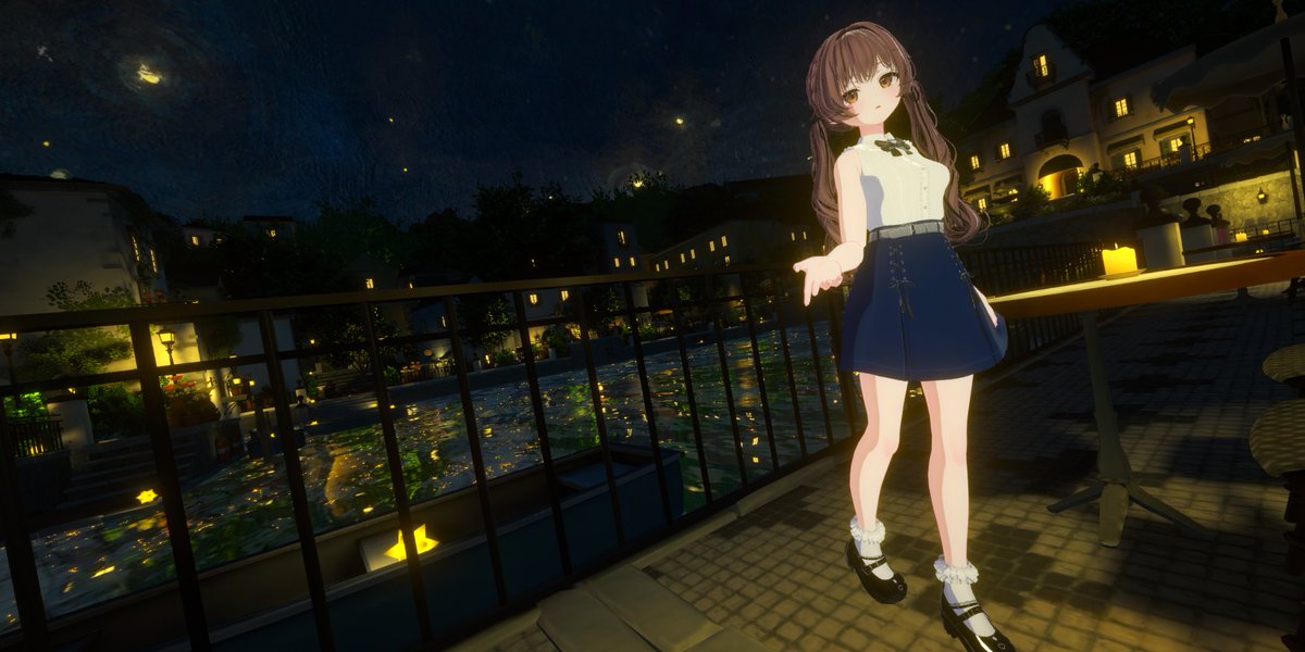 senapic's tweet photo. 最近無料配布してくださってる素敵髪型が神すぎて半年ぶりにUnityと喧嘩 可愛くて幸
アイテクスチャは自作してみたけどいい感じ～
以前から気になってたワールドに行ったり、ログイン中にTLに流れてきたミリーさんの素敵ワールドにもお邪魔しました
一旦満足！あとVRCの三人称視点の実装とても助かる https://t.co/FgNPslf905