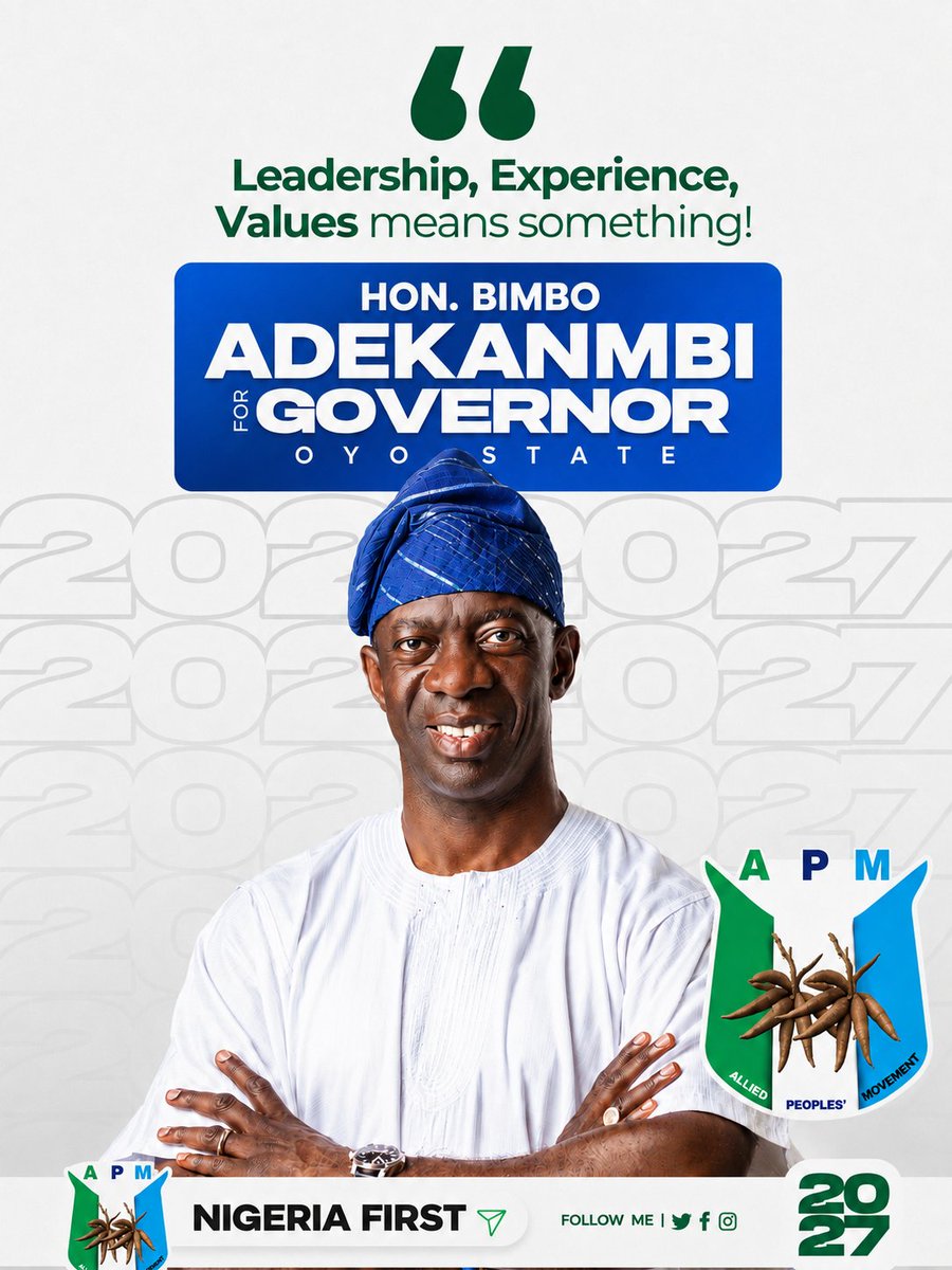 seunibk01's tweet photo. I say make I cook small fried rice since I am done with oriyomi's meal.

Adekanmbi comes on board with Quality Leadership, Experience, Values that engenders growth and development.

For a Greater Oyo State. https://t.co/K5DfA404rC