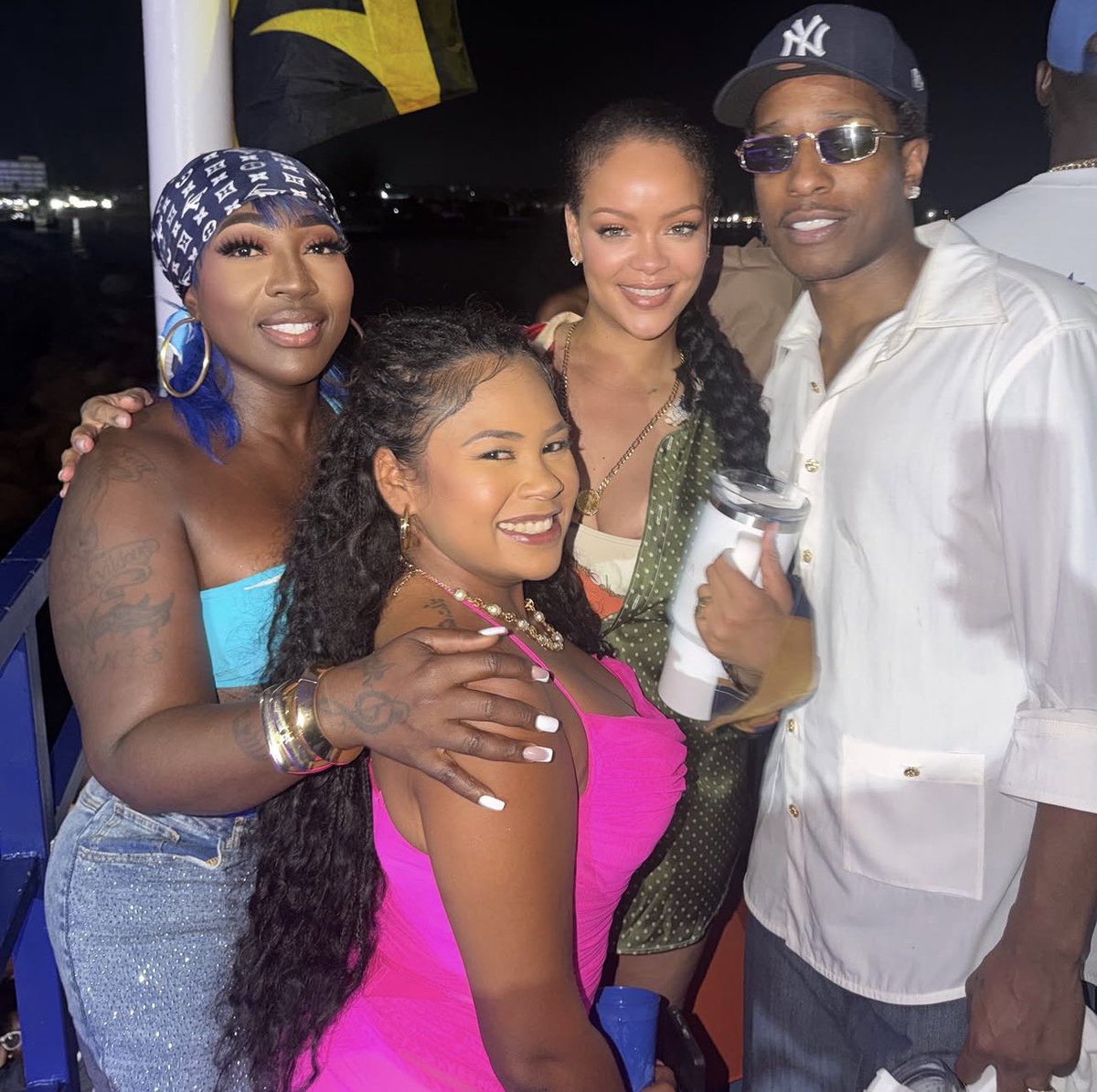 gabgonebad's tweet photo. Rihanna and Rocky with Spice in Barbados. https://t.co/1nvDTadchs