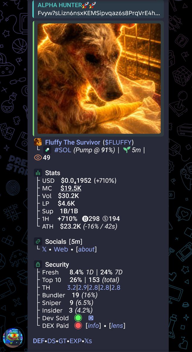 Alpha_hunter002's tweet photo. CA>

Fvyw7sLizn6nsxKEMSipvqaz6s8PrqVrE4hYjGkLpump https://t.co/1t5YrVRJ3e