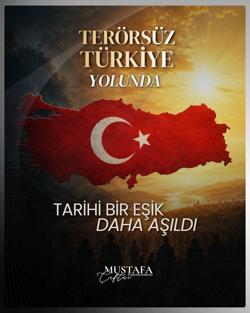 mustafaciftcitr's tweet photo. TERÖRSÜZ TÜRKİYE YOLUNDA TARİHİ BİR EŞİK DAHA AŞILDI 🇹🇷

Terörsüz Türkiye hedefimizin hukuki çerçevesini oluşturan Millî Dayanışma ve Toplumsal Bütünlüğün Güçlendirilmesine Dair Kanun, Gazi Meclisimizin iradesiyle kabul edildi.

Bu düzenleme; af, pazarlık veya taviz değil, terörün bütün unsur ve uzantılarıyla tasfiyesini esas alan güçlü bir devlet iradesidir.

Aziz şehitlerimizin hatırası, kahraman gazilerimizin fedakârlığı kırmızı çizgimizdir. Atacağımız hiçbir adım bu mukaddes emaneti incitmeyecektir.

Muhterem Cumhurbaşkanımız @RTErdogan’ın liderliği, Sayın Devlet Bahçeli’nin tarihî iradesi, Cumhur İttifakımızın kararlılığı ve Gazi Meclisimizin desteğiyle;

Terör bitecek.
Kardeşlik kazanacak.
Türkiye güçlenecek.
Türkiye Yüzyılı yükselecek. 🇹🇷

#TerörsüzTürkiye