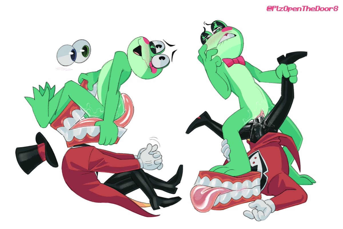 PlzOpenTheDoor8's tweet photo. 🐸🦷[Ribbit X Caine Public Release]

I'd like to imagine Ribbit is a bit of a horndog and sometimes can't hold it in anymore. Who else to ask than the always willing ringmaster?

// #TADCNSFW #GenitalCircus https://t.co/m7q8hOzNA4