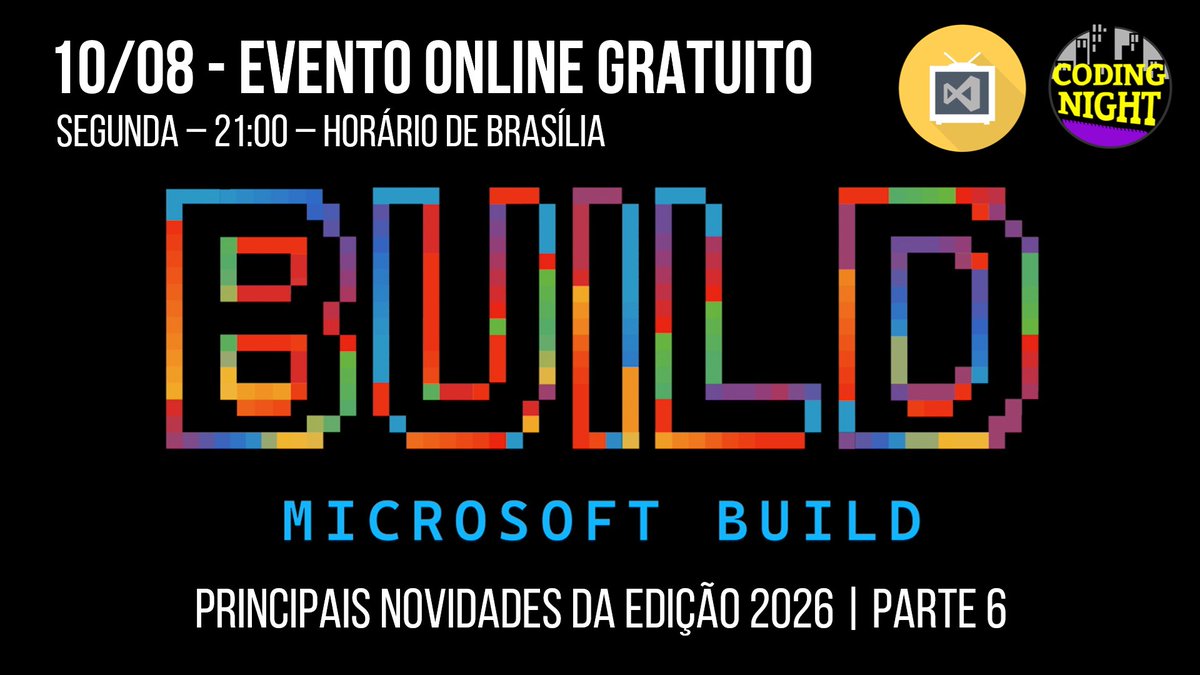 RenatoGroff's tweet photo. AO VIVO - 21:00 - Novidades do Microsoft Build 2026 - IA, Dados, Azure, Containers... -- Link: https://t.co/hQbLkwWXcI

C/ @tbertuzzi @diegoonazure @brunobritodev 

#azure #microsoftfoundry #kubernetes #aks #artificialintelligence #containers #docker #data #canaldotnet https://t.co/Fd6c64evws