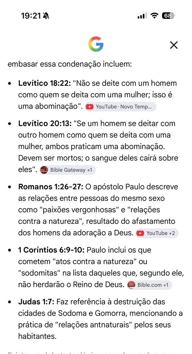 luizferlima's tweet photo. @viniwslk @felipeolvx Então toma teu chá de revelação. Se Deus gostasse ou aceitasse a homossexualidade ele não diria que era abominação. Veja que o novo testamento (romanos, coríntios) relata que os abomináveis não entrarão no céu. Aqueles abomináveis citado no velho testamento. (Levítico) https://t.co/obLf228TfO