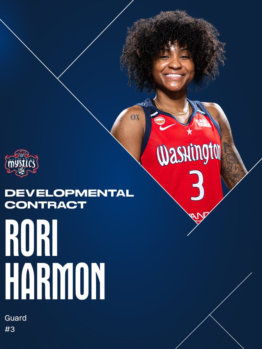WashMystics's tweet photo. Official: The Washington Mystics have signed Rori Harmon to a developmental contract. https://t.co/z1qLrWX4jW