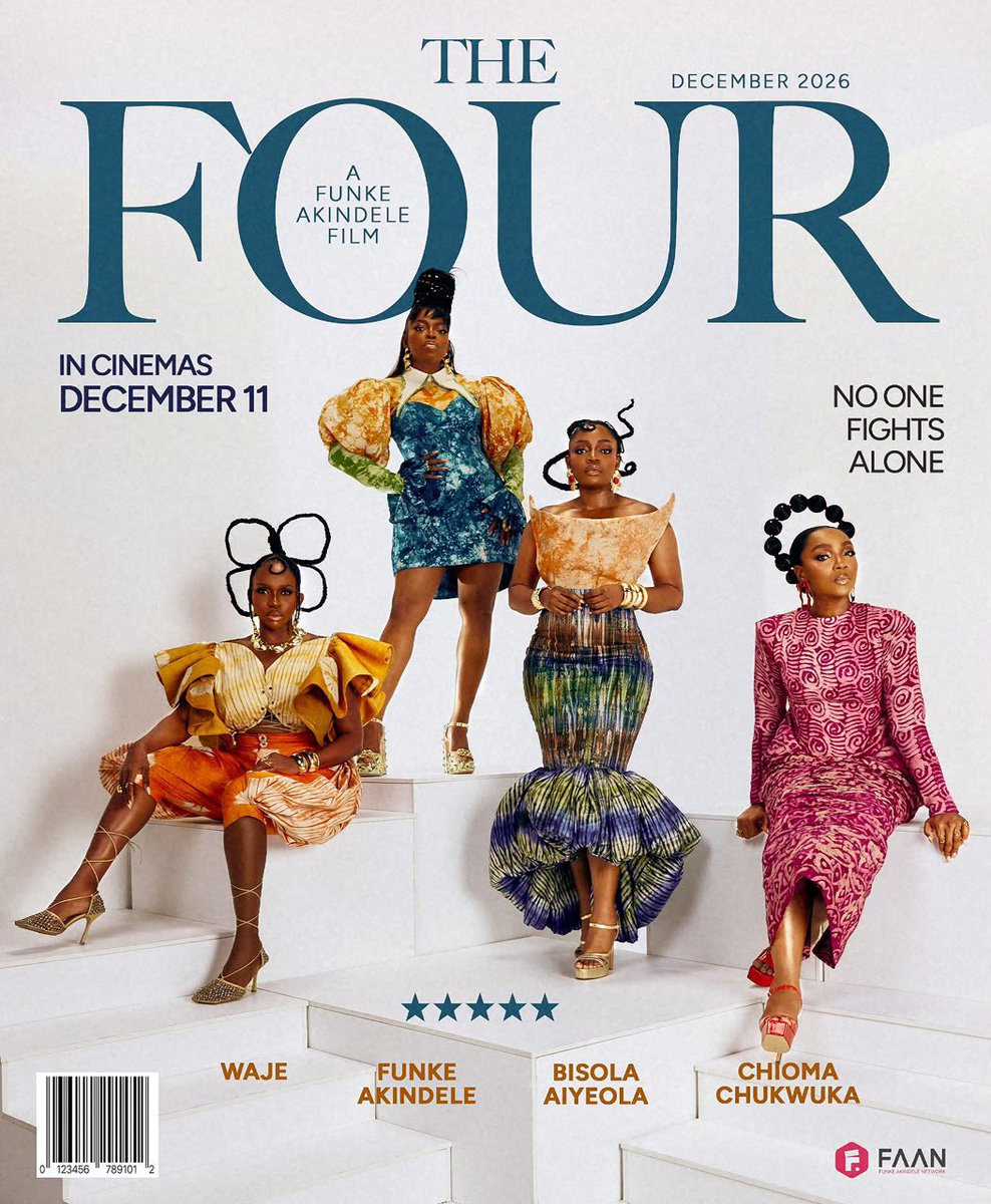 IraborEdith's tweet photo. Proud to be part of this one.
The next blockbuster has arrived.
THE FOUR
No One Fights Alone.
A Funke Akindele Film. @funkeakindele
In cinemas December 11, 2026.
#TheFour #NoOneFightsAlone #TheNextBlockbuster #FunkeAkindeleNetwork #December11 InCinemas https://t.co/CVVECaez5G